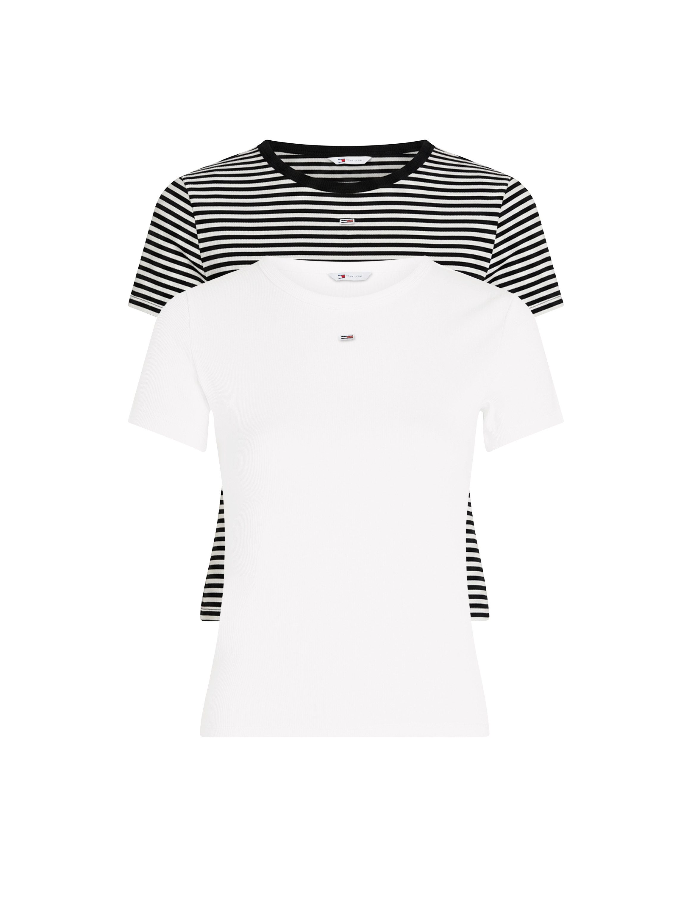 Tommy Jeans Kurzarmshirt TJW 2PACK SLIM ESSENTIAL RIB SS (Packung, 2-tlg., 2er-Pack) mit gerippter Struktur, Rundhals – Bild 5 von 5