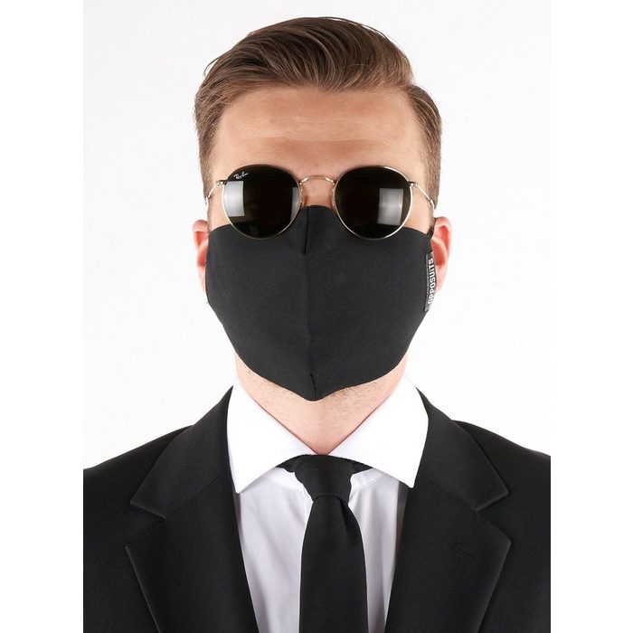 Opposuits Verkleidungsmaske Black Knight Stoffmaske In your face Corona! Gesichtsmaske mit Stil