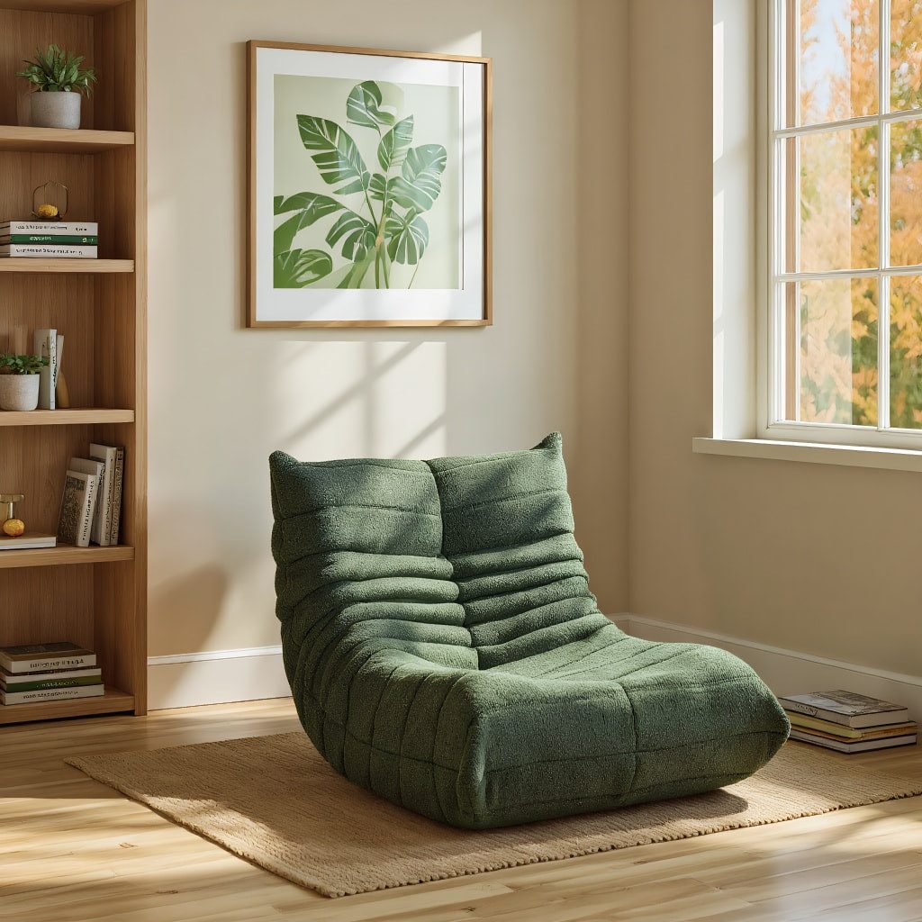 Simurq Sitzsack Komfortabler Sitzsack mit kuscheligem Teddy-Fleece, Relax-Sack (Relax-Sessel Lehnsessel mit Rückenstützung und Schaumstoff, 1 St), mit Quersteppung, für Wohnzimmer & Schlafzimmer
