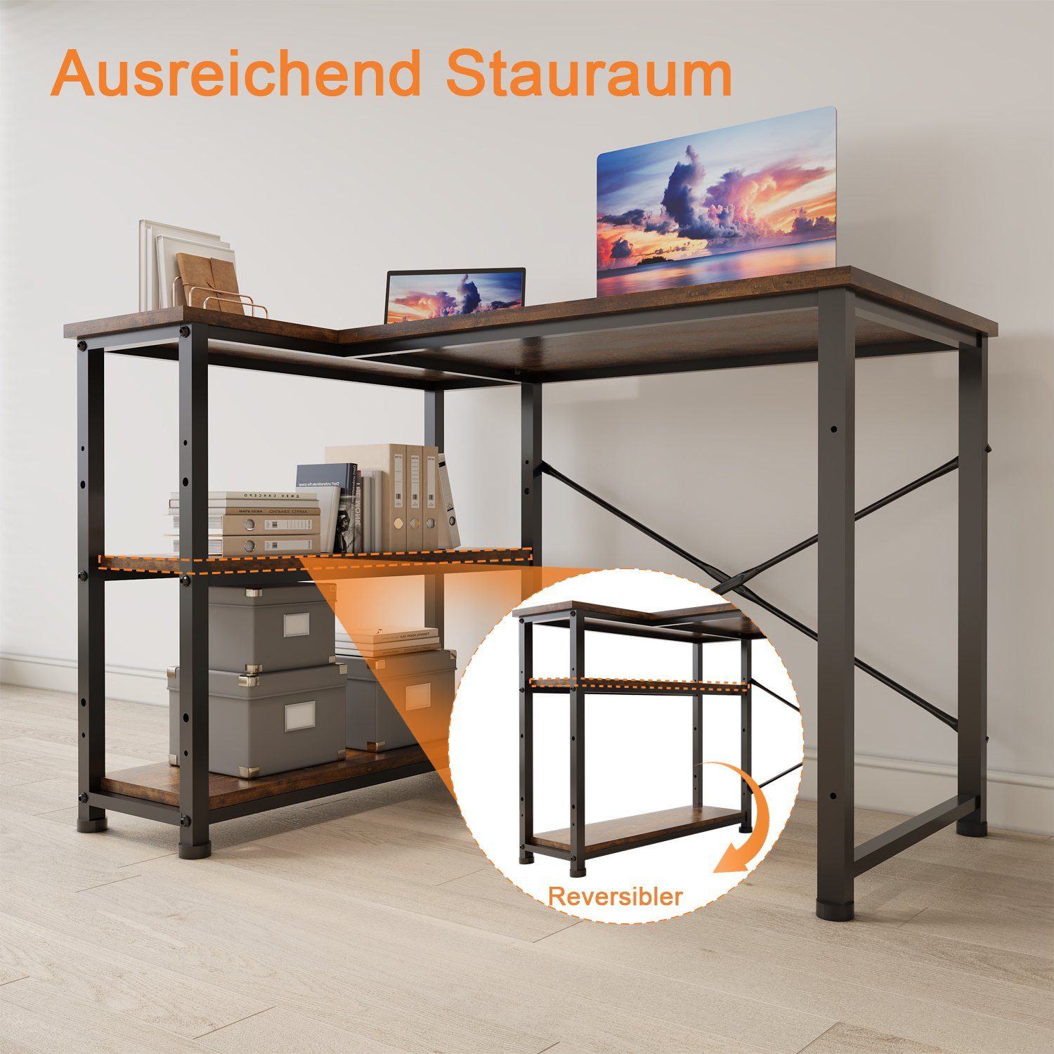 HOMALL Computertisch Eckschreibtisch Reversibel L Förmiger günstig online kaufen