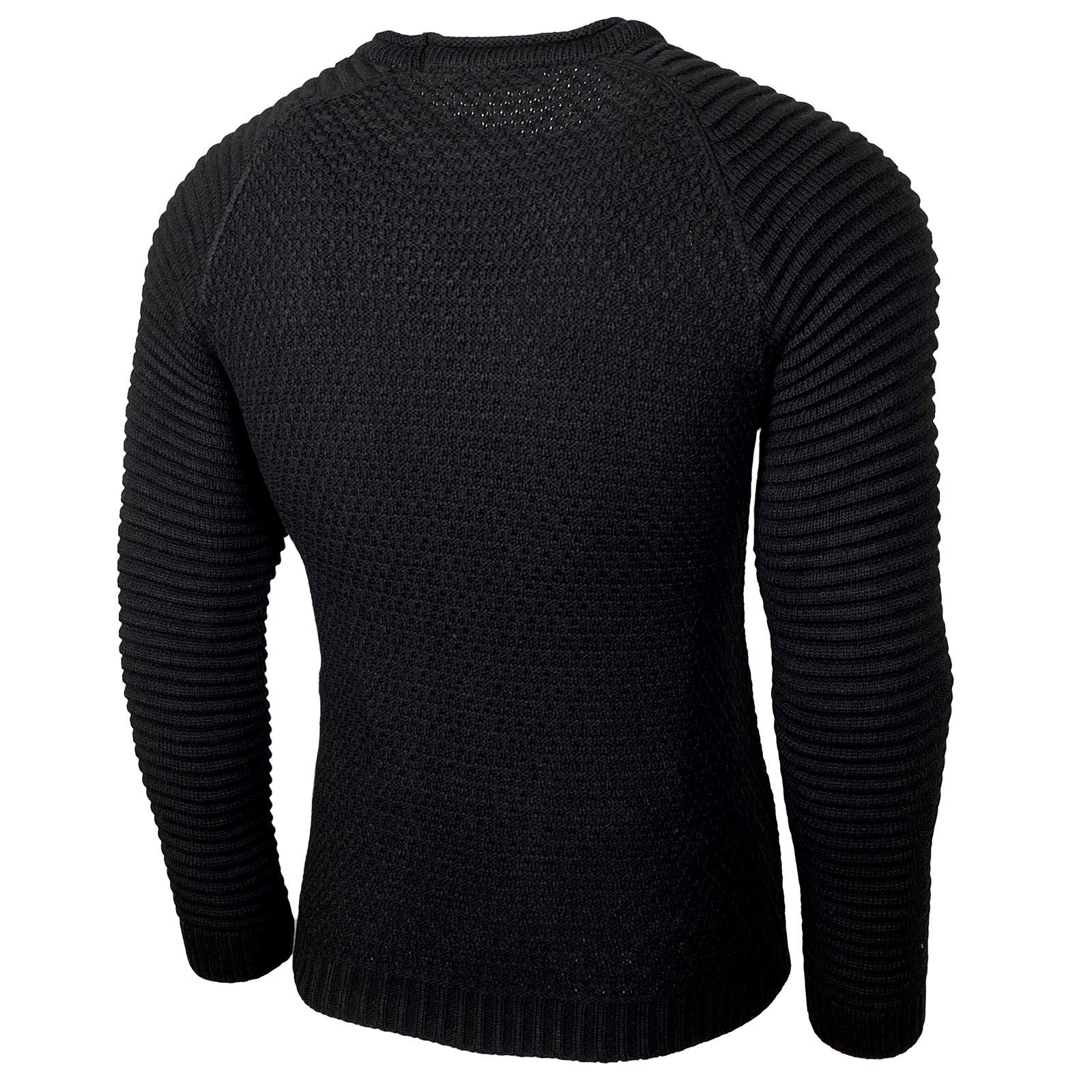 Baxboy Strickpullover Baxboy Strickpullover Herren Two Tone Rundhals Pullover B-8056