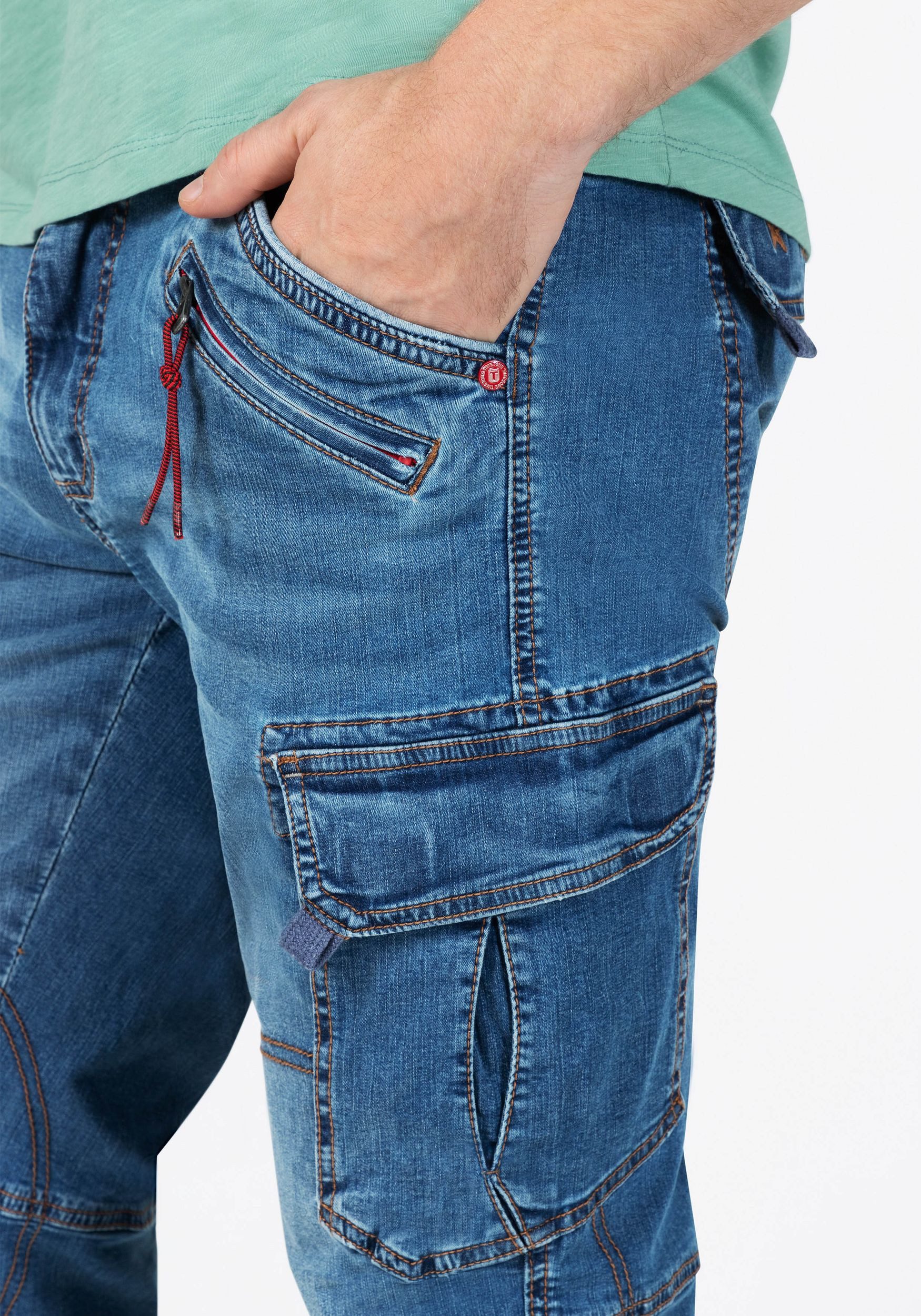 TIMEZONE Jeansshorts Männer Regular Fit für Herren Baumwolle Normal Fit unifarben atmungsaktiv Reißverschluss – Bild 4 von 5
