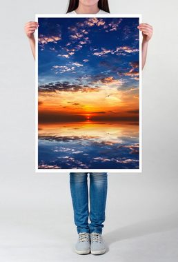 Sinus Art Poster Landschaftsfotografie 60x90cm Poster Spiegelnder bunter Sonnenaufgang