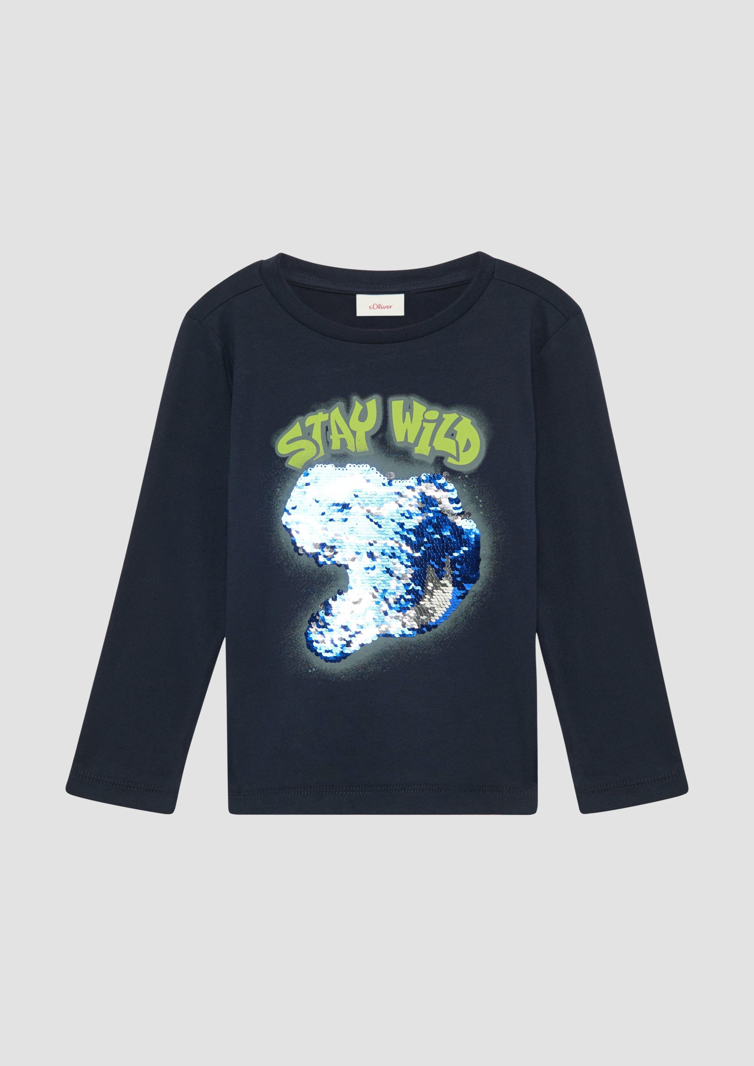 Langarmshirt Longsleeve mit Wendepailletten