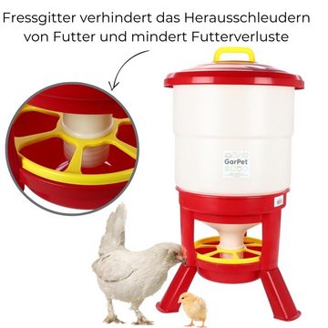GarPet Futterautomat Hühner Futterautomat 50 L Geflügelfutterautomat Geflügel Futterspender