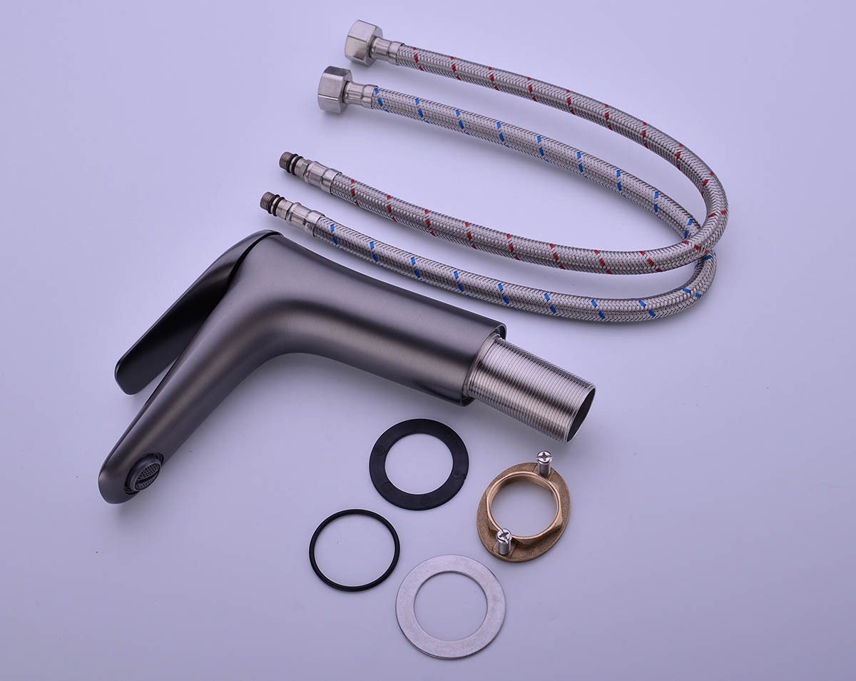 einfachgutemoebel Waschtisch-Set Waschtischarmatur VAESKE, für Einbaubecken, Matt-Grau, (Armaturen, 1-St., Armatur)