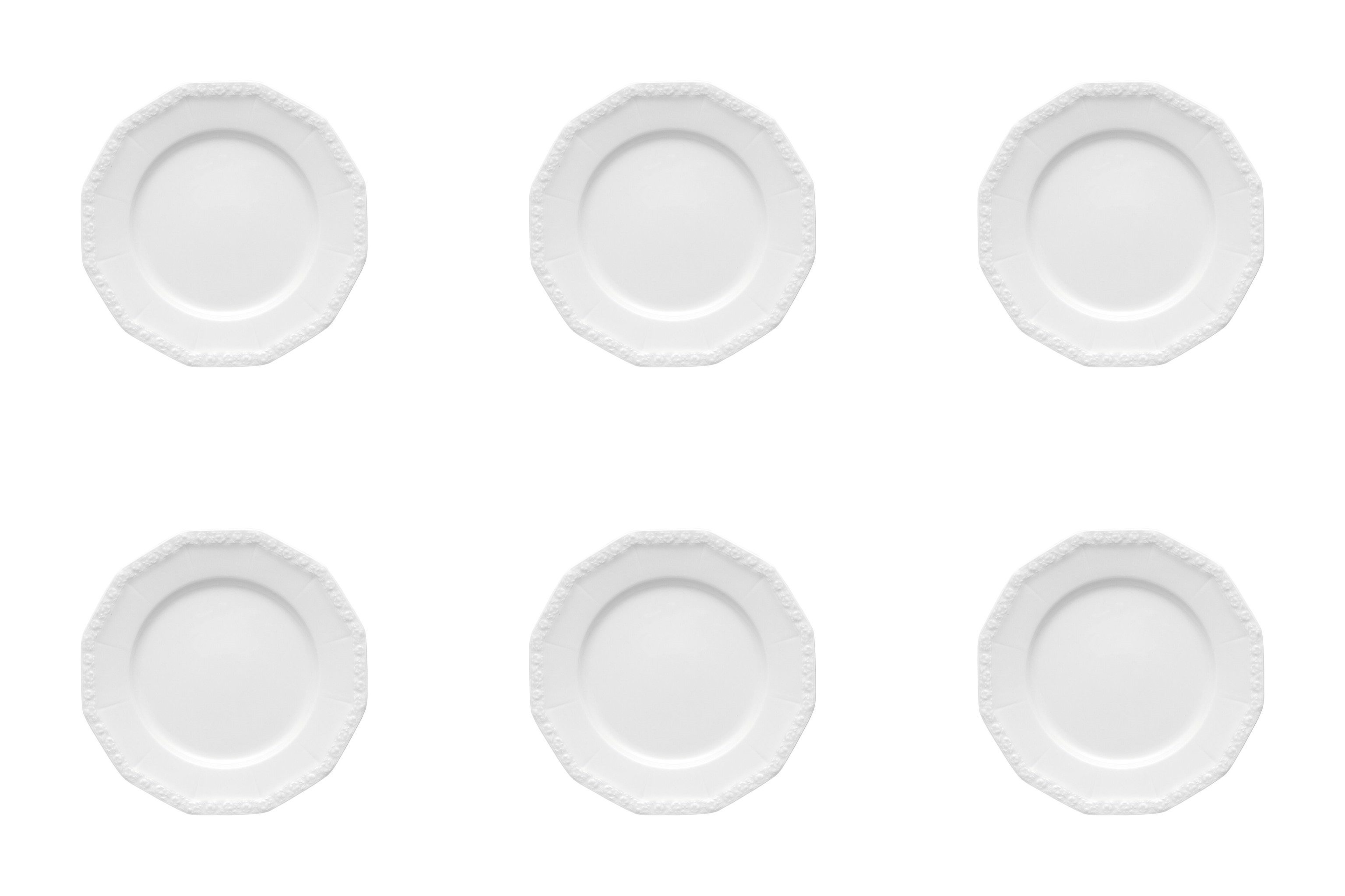 Rosenthal Тарелка обеденная Essteller 25 cm - Maria Weiss, (6 St), Lebensmittelkontaktsicher + Mikrowellengeeignet + Spülmaschinenfest