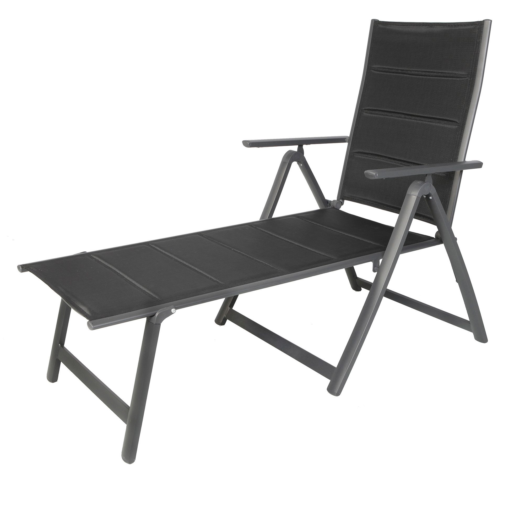 LEX Gartenliege Comfort Sonnenliege Gartenliege Gestell Aluminium anthrazit