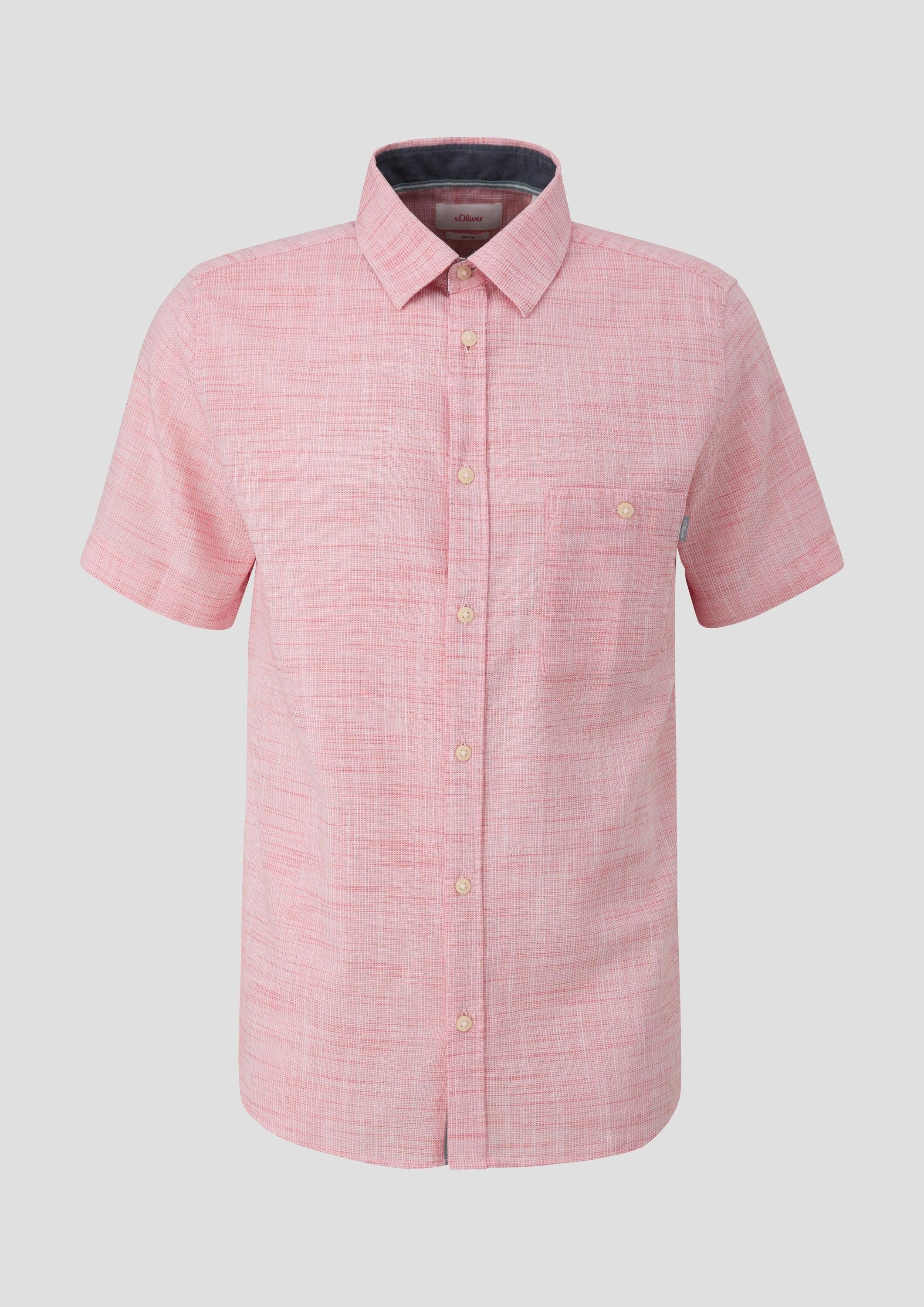 s.Oliver Kurzarmhemd Hemd Slim: Kurzarmhemd mit Kentkragen