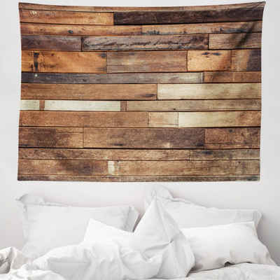 Wandteppich aus Weiches Mikrofaser Stoff Für das Wohn und Schlafzimmer, Abakuhaus, rechteckig, Holz Brown Rustic Boden Blick