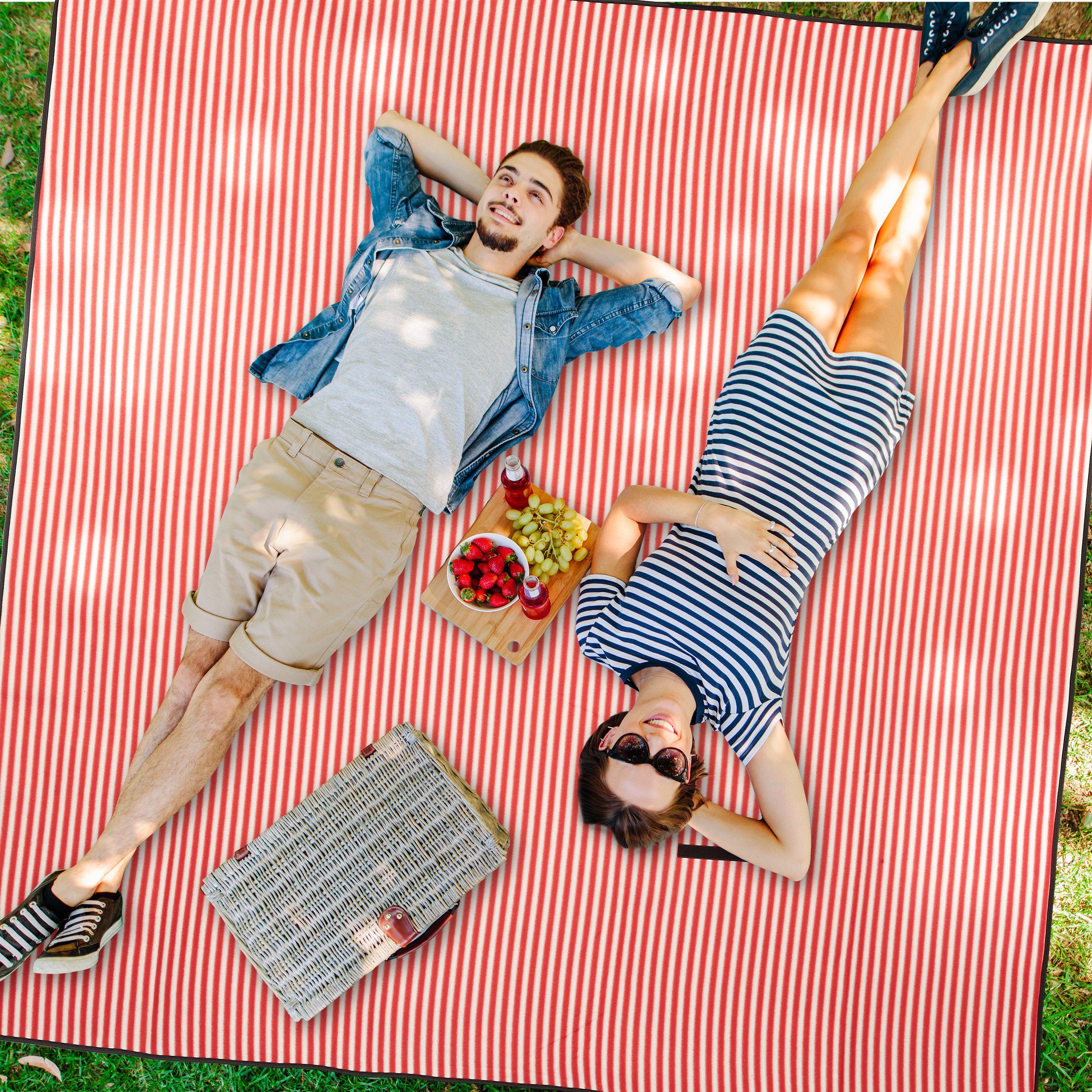 Picknickdecke Picknickdecke Fleece gestreift, relaxdays