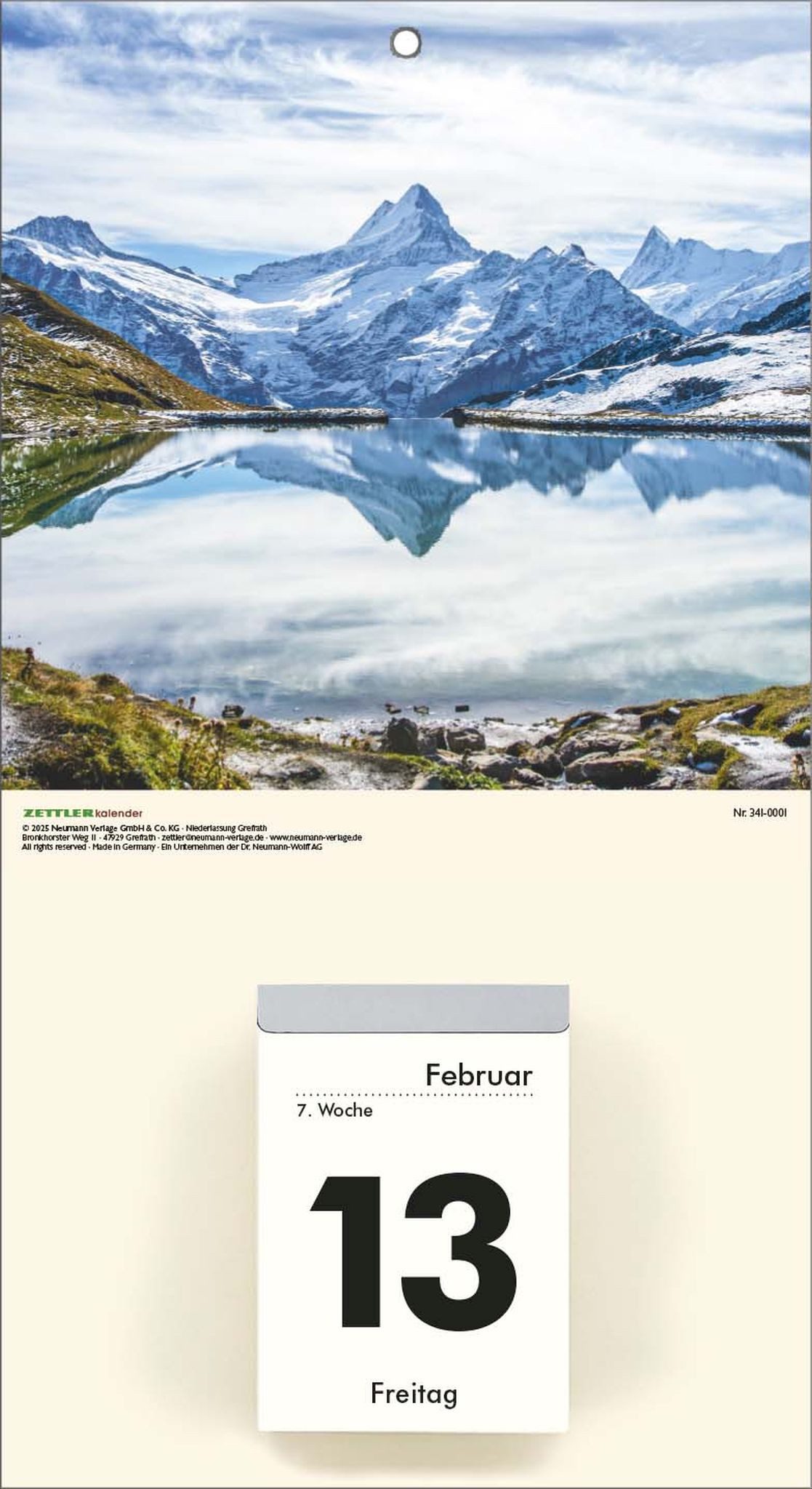 NEUMANN Wandkalender 2026 Zettler Bildrückwände für Typ 304/305 Naturmotive sortiert