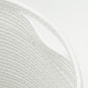 vidaXL Aufbewahrungskorb Aufbewahrungskorb mit Deckel Braun & Weiß Ø37x50 cm Baumwolle