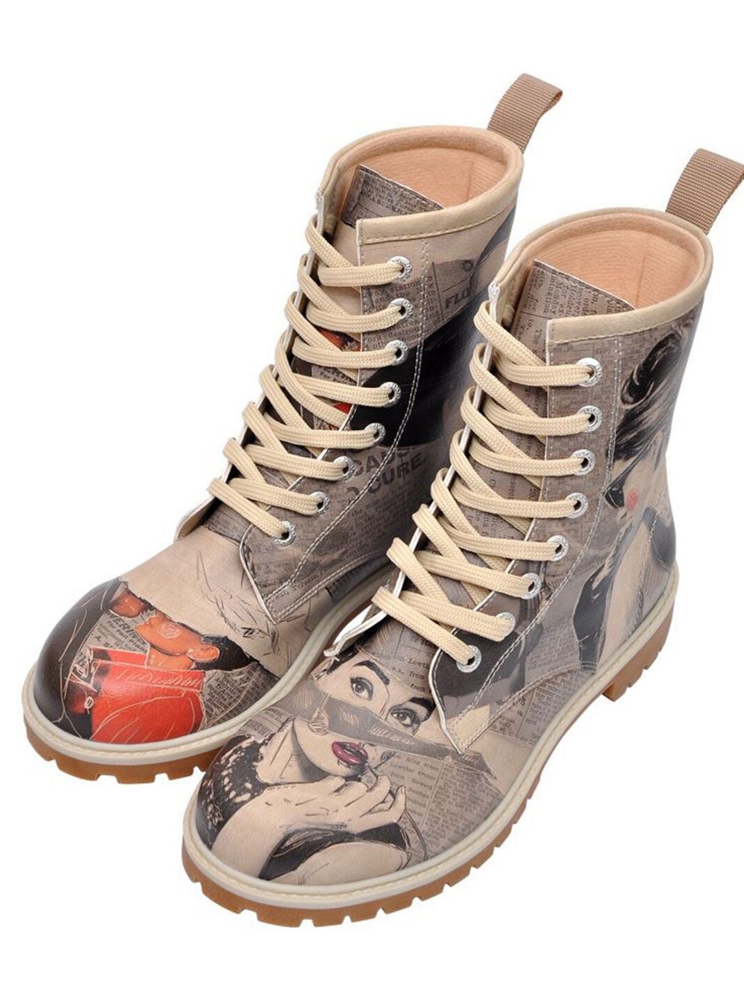 DOGO Longe Boots Schnürstiefel It Wasn't Me Damen Stiefeletten, Schnürboots Handgefertigt