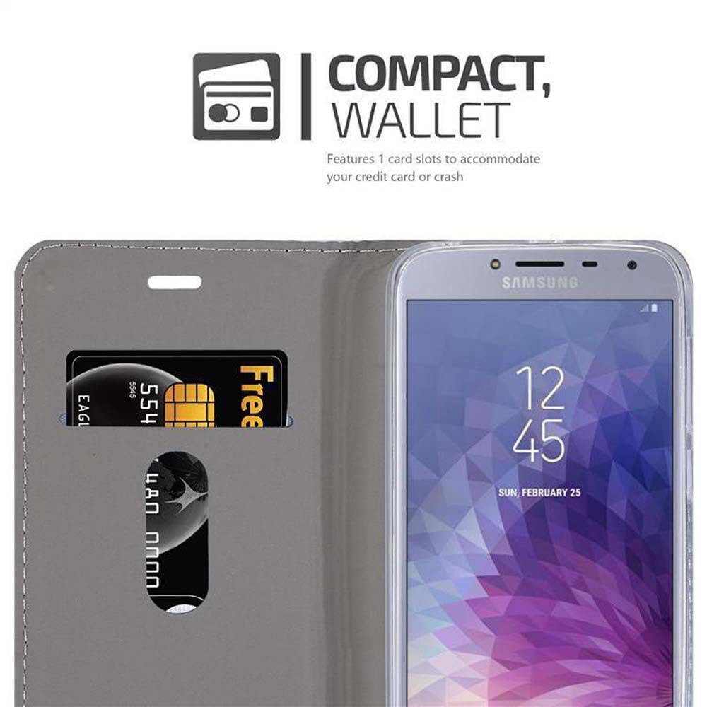Cadorabo Handyhülle für Samsung Galaxy J4 2018 Hülle Samsung Galaxy J4 2018, Klappbare Handy Schutzhülle - Hülle - mit Standfunktion und Kartenfach