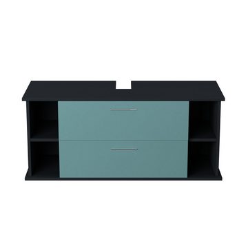 GARLIVO Waschbeckenunterschrank GLA-120 mit Schubladen, Badezimmer Waschtischunterschrank, Grün Breite 120 cm, Soft-Close, Push-to-Open/ Tip-On, Hängend