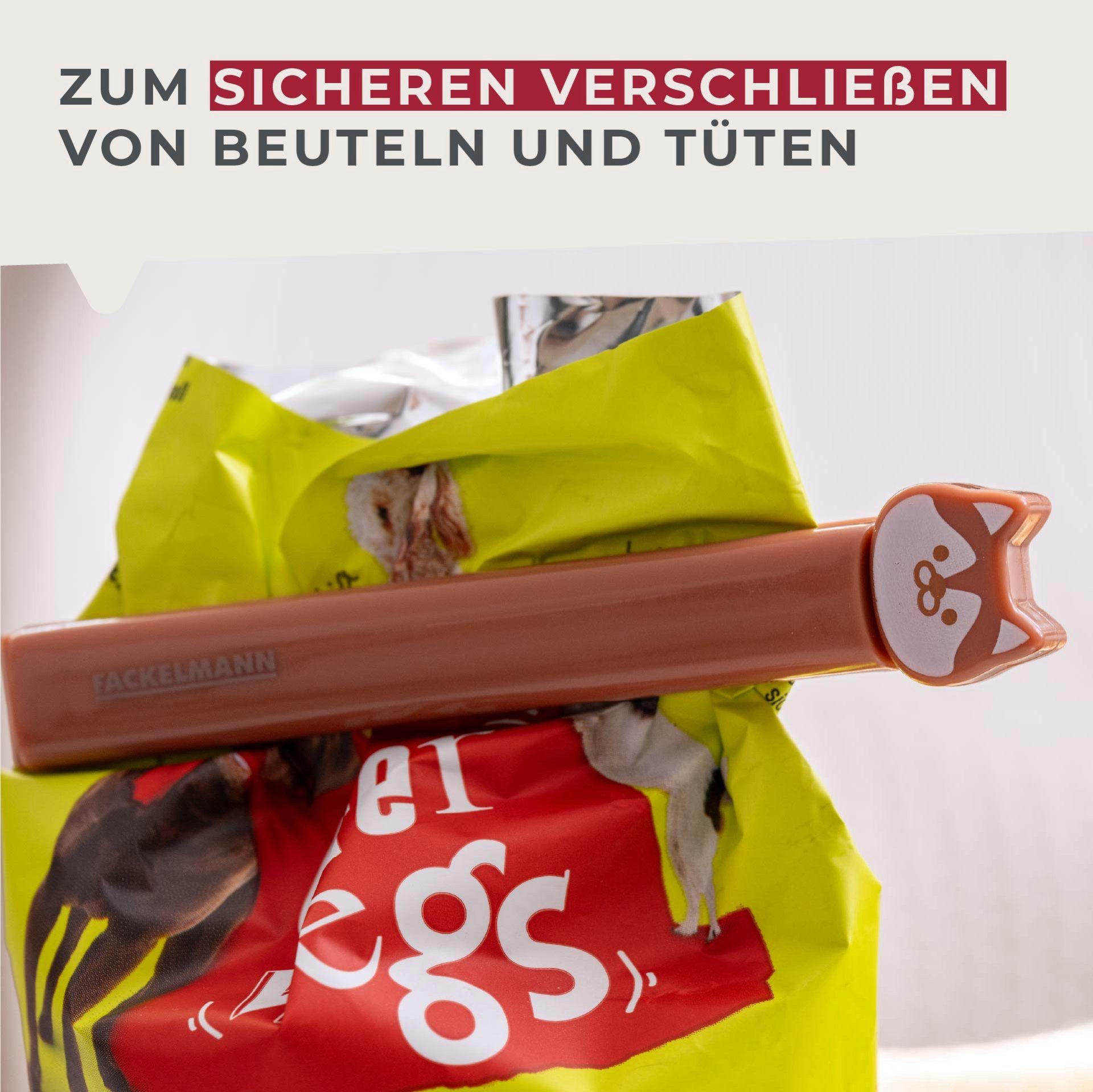FACKELMANN Verschlussklammer Verschluss-Clips, Tütenclips, Beutelverschluss, Futterclips
