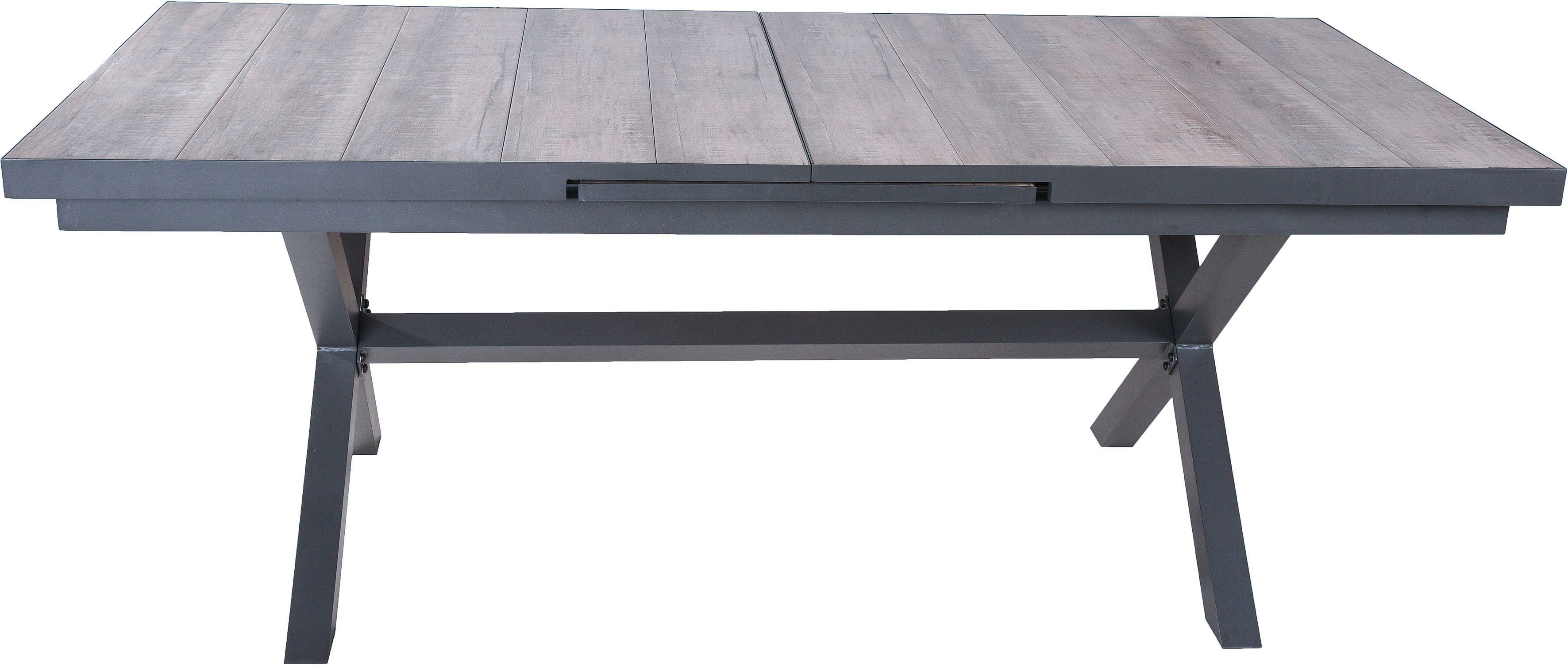 Garden Pleasure Gartentisch RANA, ausziehbarer Tisch mit Keramik-Tischplatte, BxTxH:200-260x100x77 cm