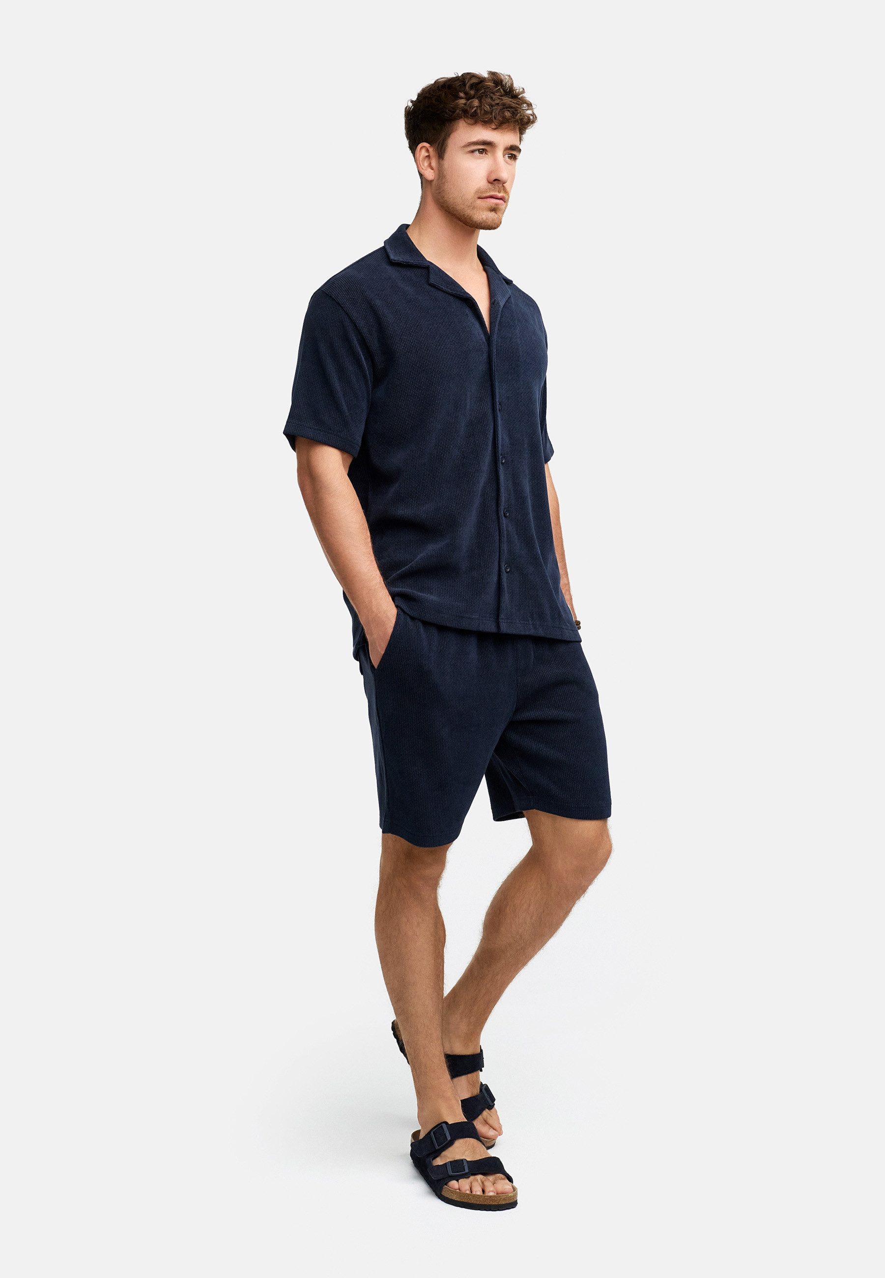 INDICODE Freizeitanzug Herren INZandro Shirt Herrenshorts Set (Set), mit strukturierter Stoffqualität für eine besondere Haptik – Bild 3 von 5