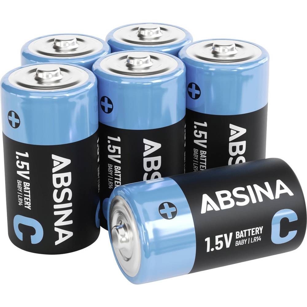 ABSINA Baby (C)-Batterie Alkali-Mangan 6000 mAh 9 V 6 St. 401041-6 Batterie
