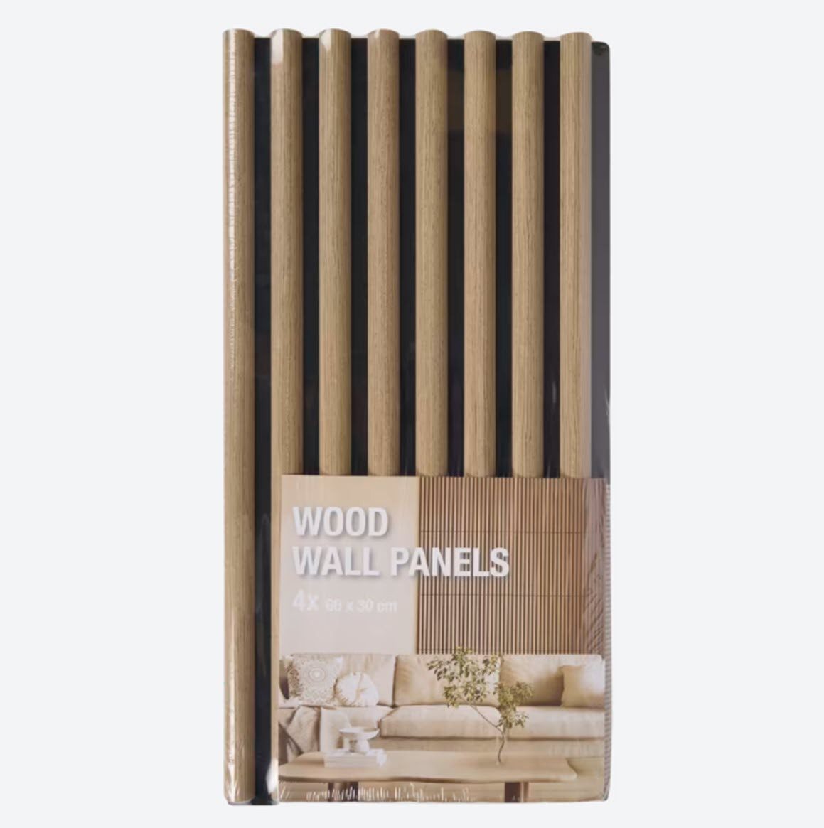 Spectrum Dekorpaneele Wandpaneel rund 60 x 30 cm 4 Stück Holz Wood Wall Panels