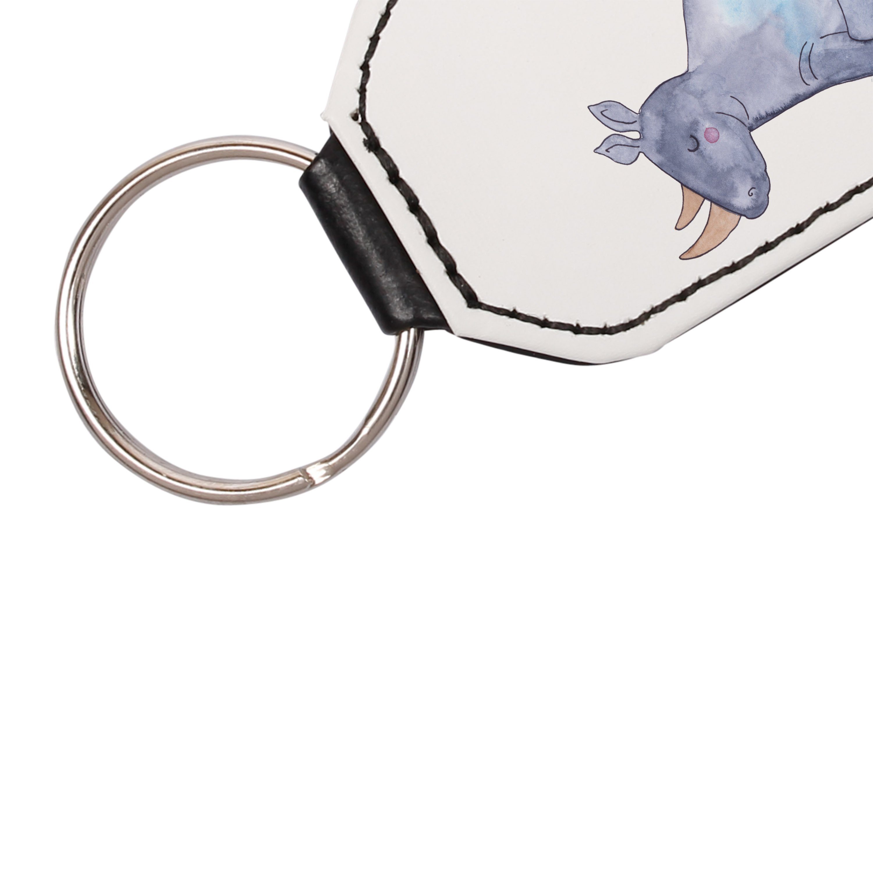 Nashorn Schlüsselanhänger Mr. Einhorn Geschenk, - Weiß Einhörner, (1-tlg) & Erwachsenwerden, Mrs. Panda Schutz -
