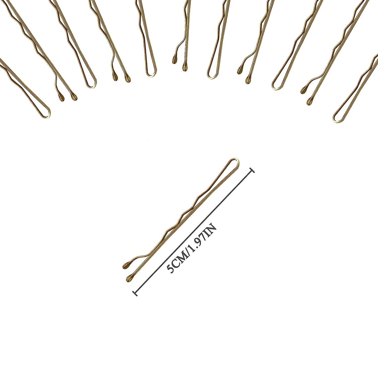 WaKuKa Diadem 200 (200-tlg) Haarspangen, Pins, für Friseursalons Metall 5cm Bobby wellige
