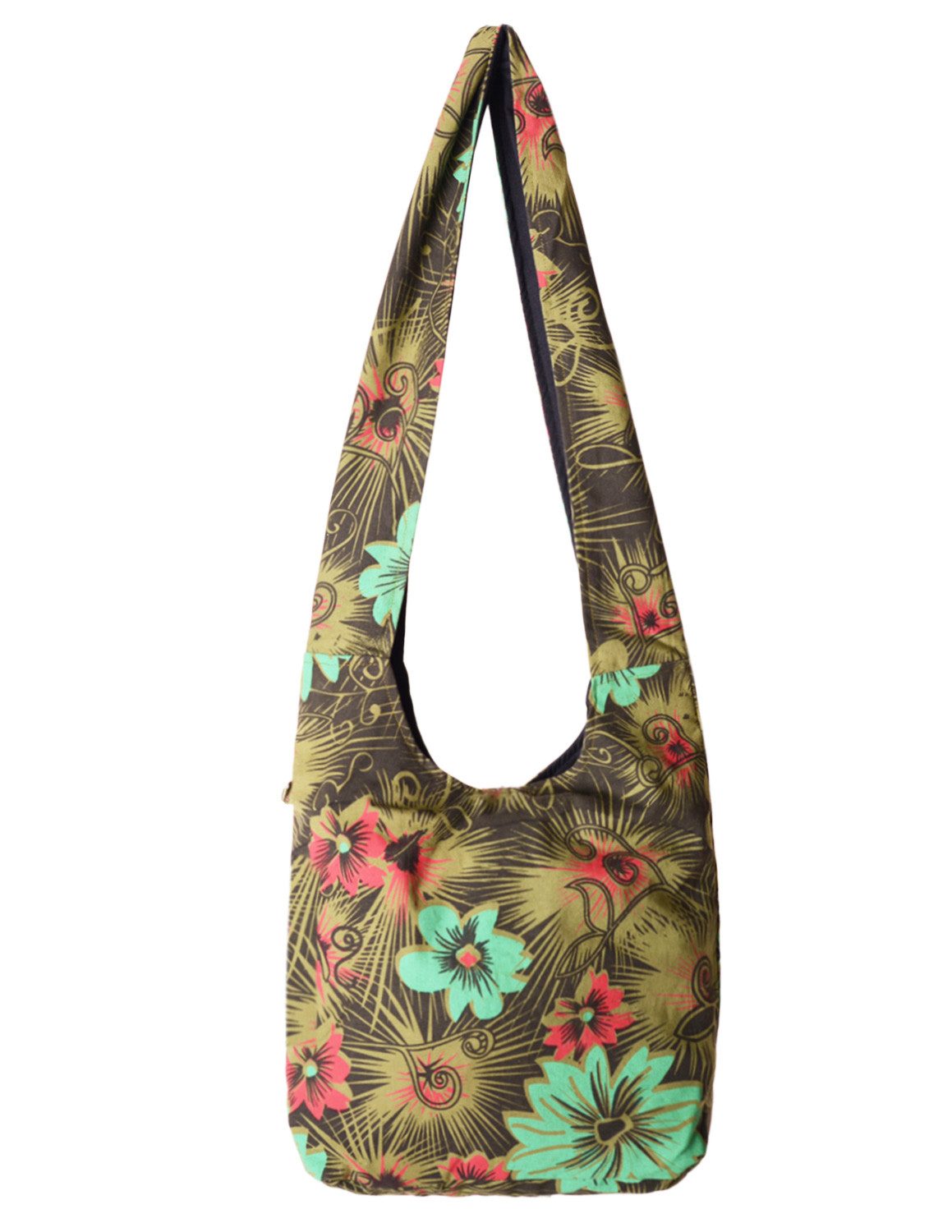 Vishes Beuteltasche Schultertasche Beuteltasche aus Baumwolle Blumen Hippie Tasche, Alternative Bekleidung, Ethno, Hippie, Retro Style