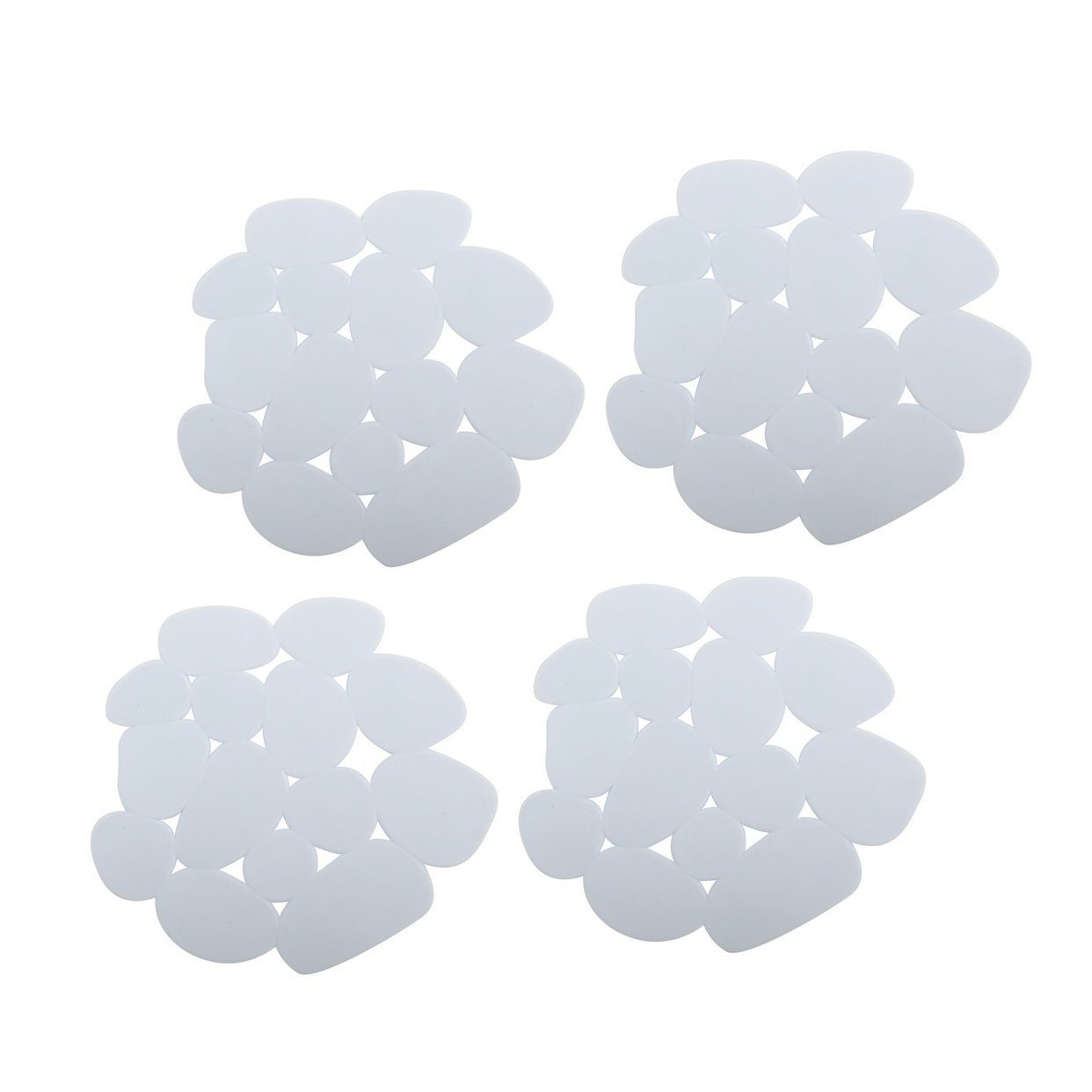 MSV Wanneneinlage KIESELSTEIN, B: 13 cm, L: 12.2 cm, Packung, 4-tlg., Anti-Rutsch-Pads für Dusche und Badewanne, 4-er Set, PVC, attraktive Kieselstein-Optik, 12,2 x 13 cm, in vielen bunten Farben erhältlich