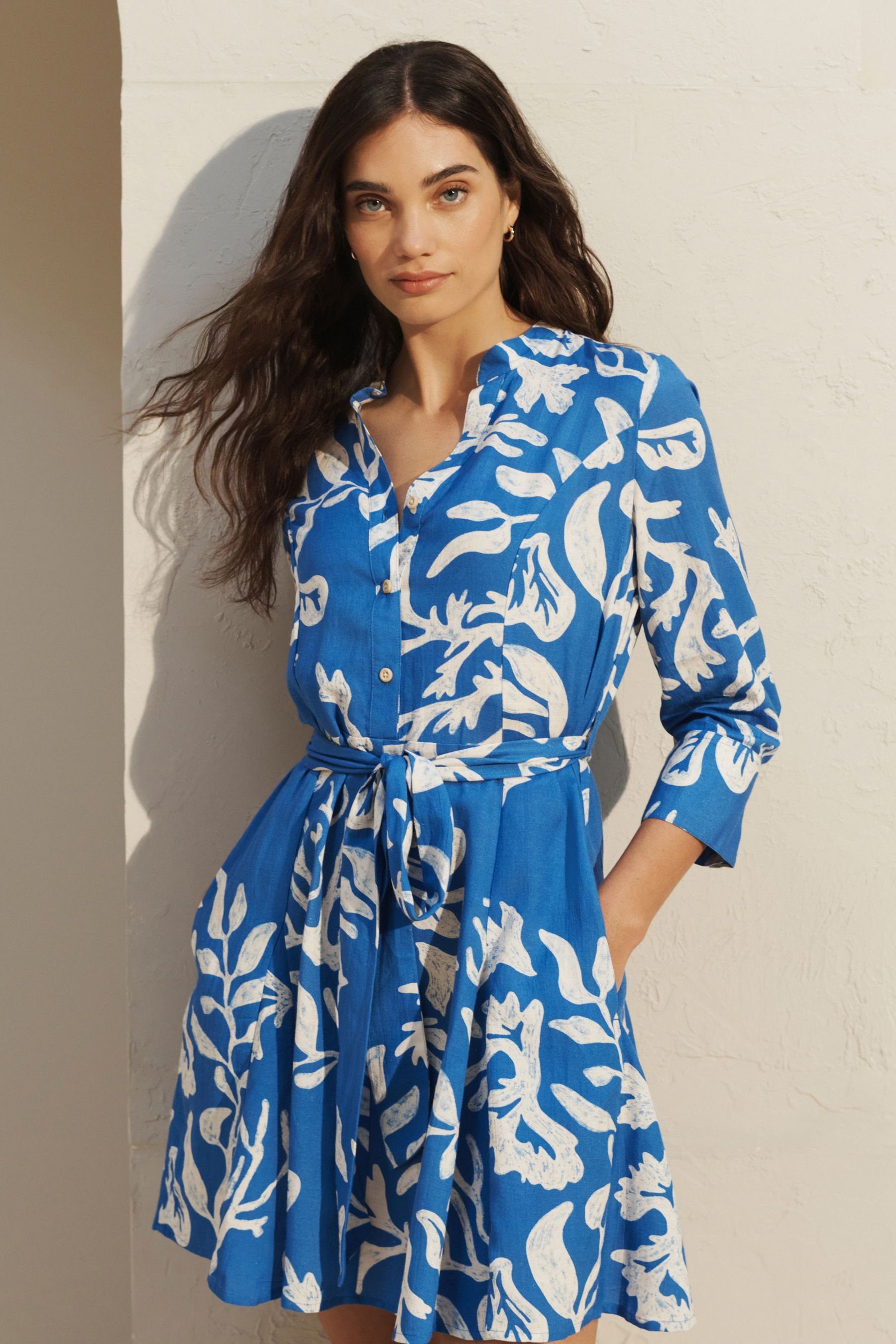 Next Minikleid Mini-Hemdkleid mit Bindegürtel - günstig online kaufen
