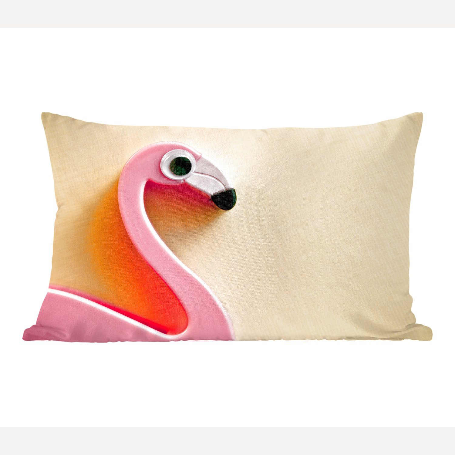 Dekoration, Flamingo Dekokissen Wohzimmer Schlafzimmer mit Auge, Dekokissen mit MuchoWow großem Zierkissen, Füllung,