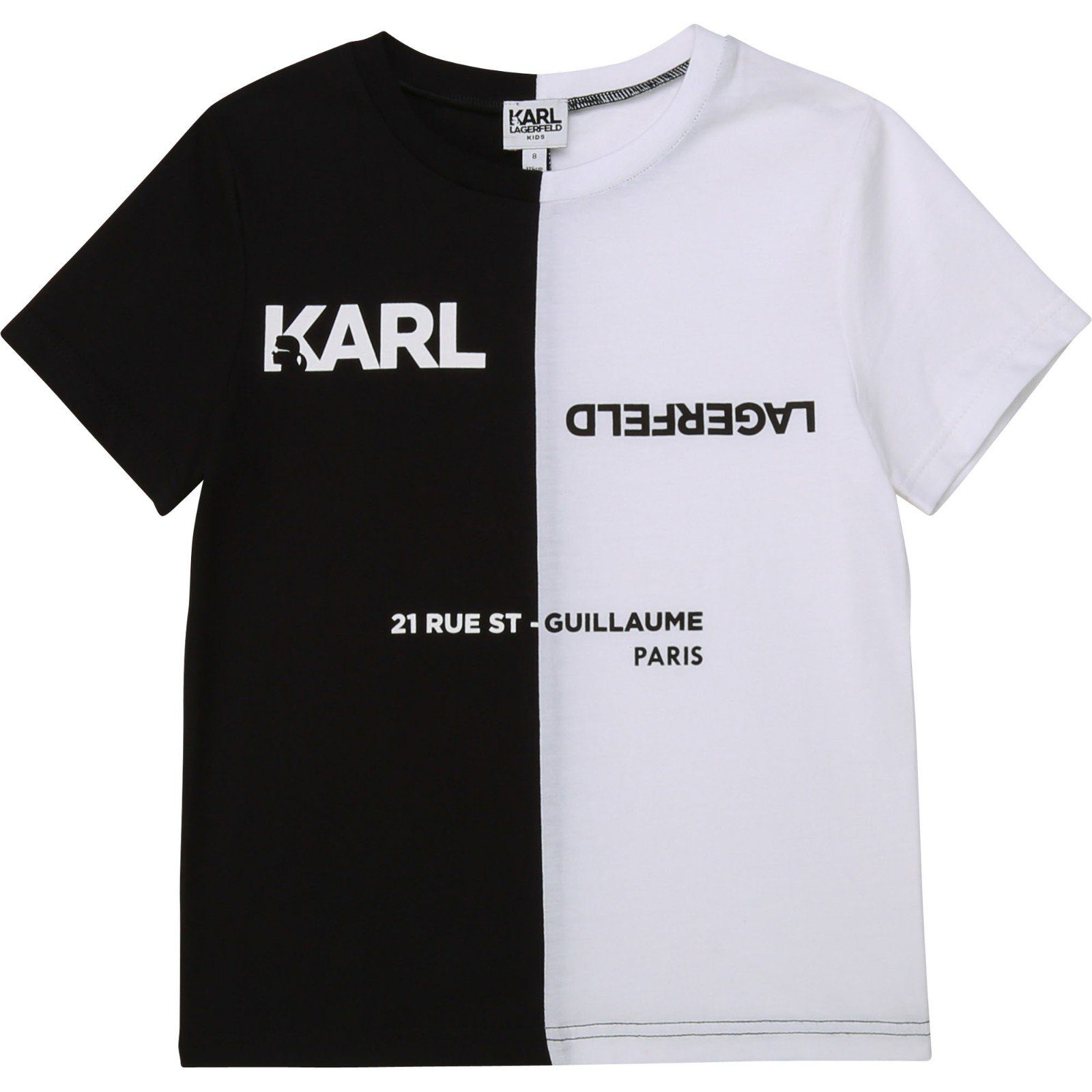 KARL LAGERFELD Karl weiß Logo Lagerfeld schwarz vielen T-Shirt T-Shirt mit Details