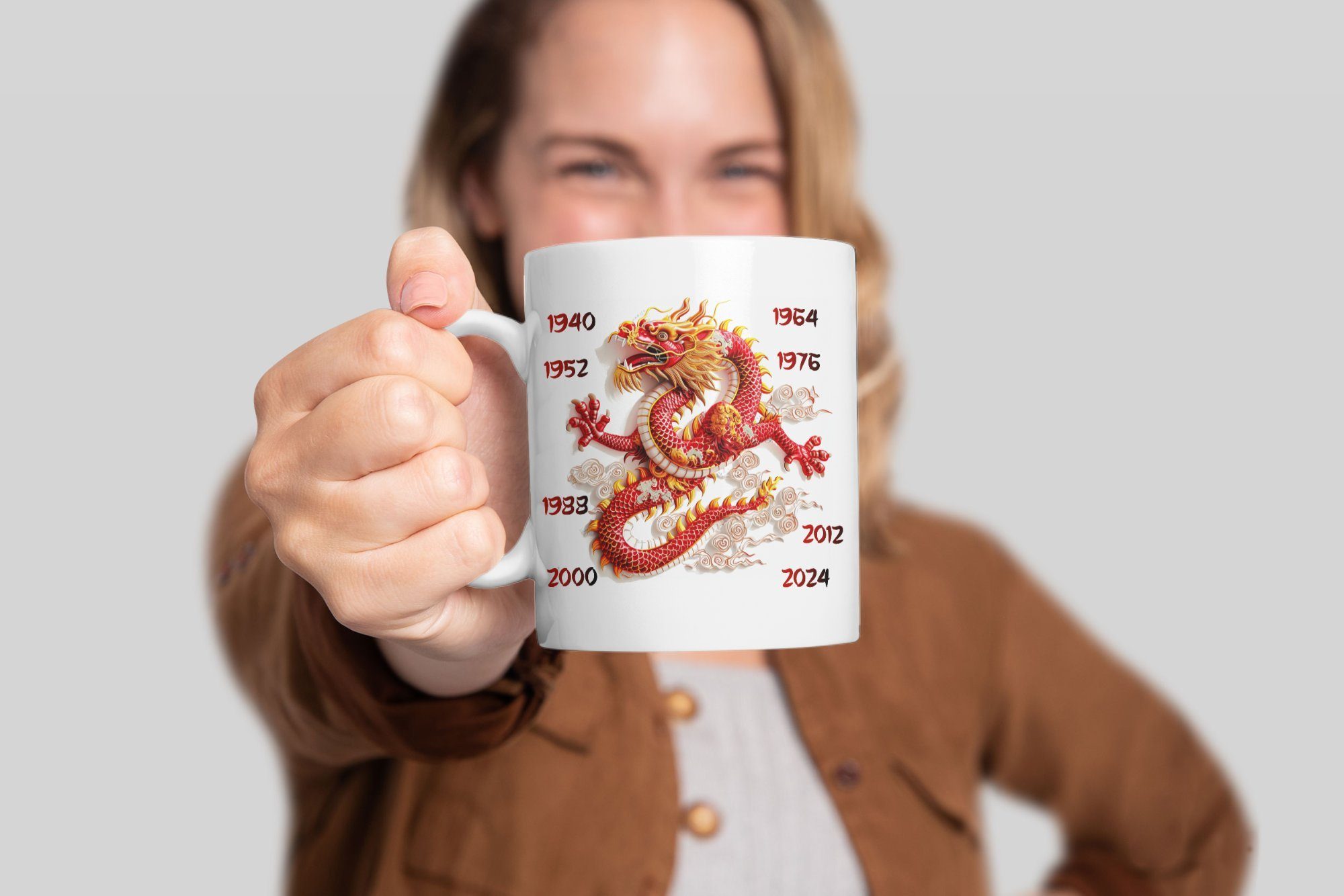 WS-Trend Tasse Drachen Chinesisches Sternzeichen Tasse Kaffeetasse Teetasse, Keramik