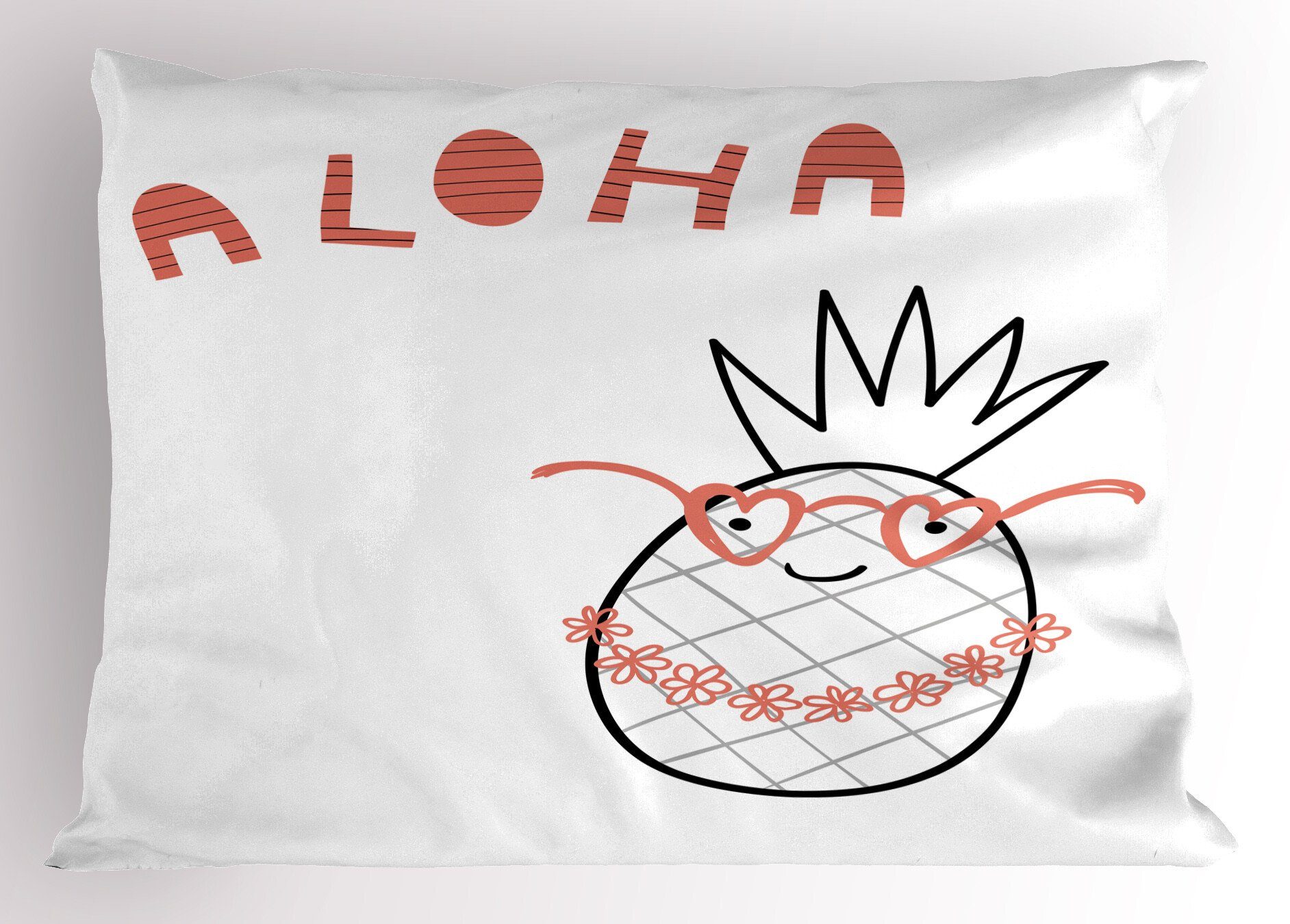 Kissenbezüge Dekorativer Standard Stück), Gedruckter Aloha (1 Ananas Gestreifte Aloha Nerdy Abakuhaus Size Kopfkissenbezug