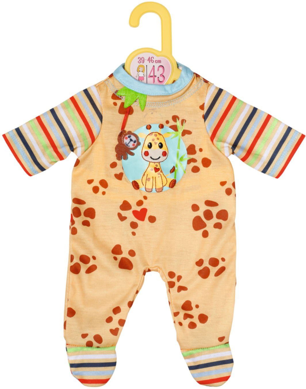 Zapf Creation® Puppenkleidung Dolly Moda, Strampler mit Giraffe, 43 cm