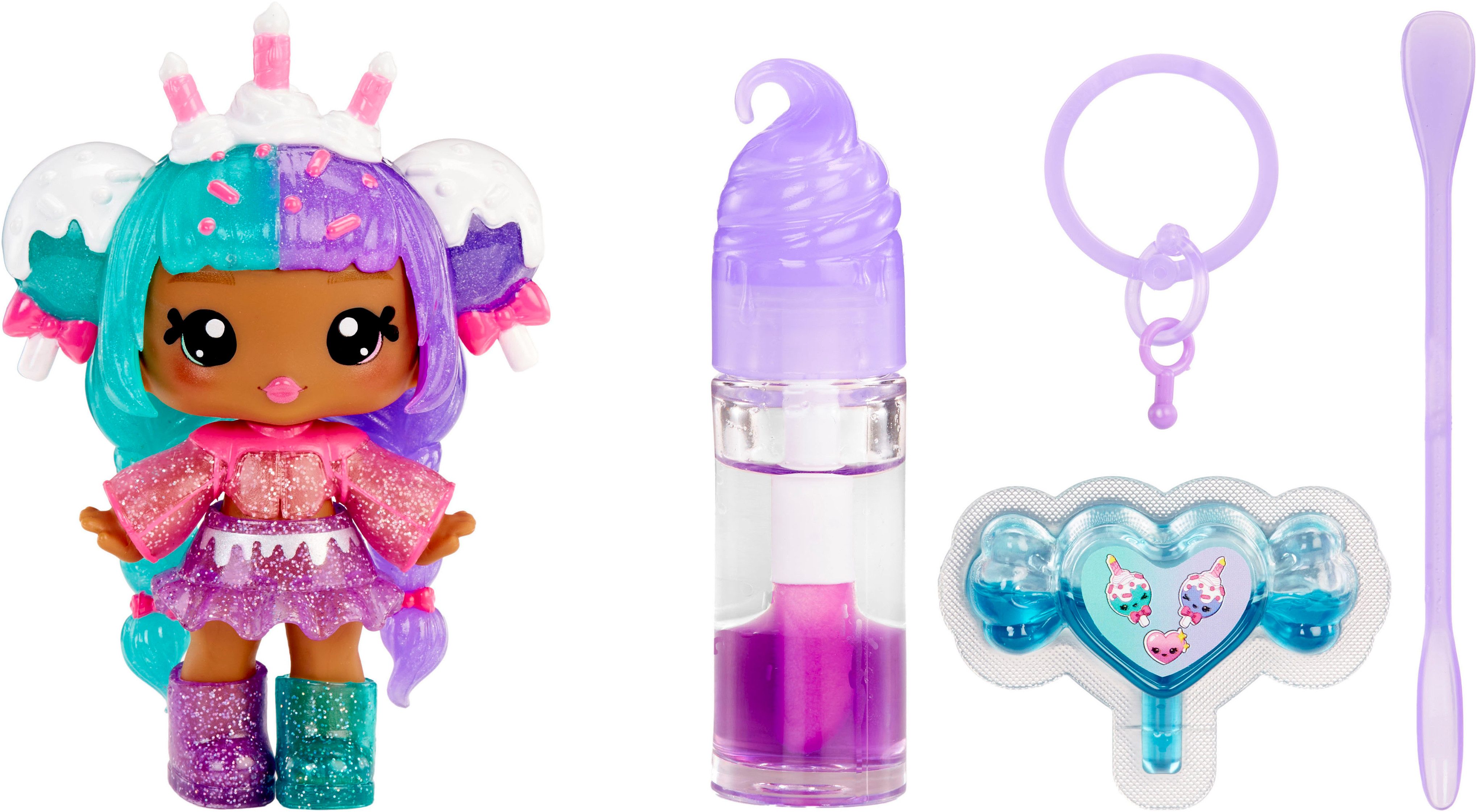 YUMMILAND Minipuppe Yummiland Lip Gloss Doll- Mystery Color Change - Carly Cakepop
