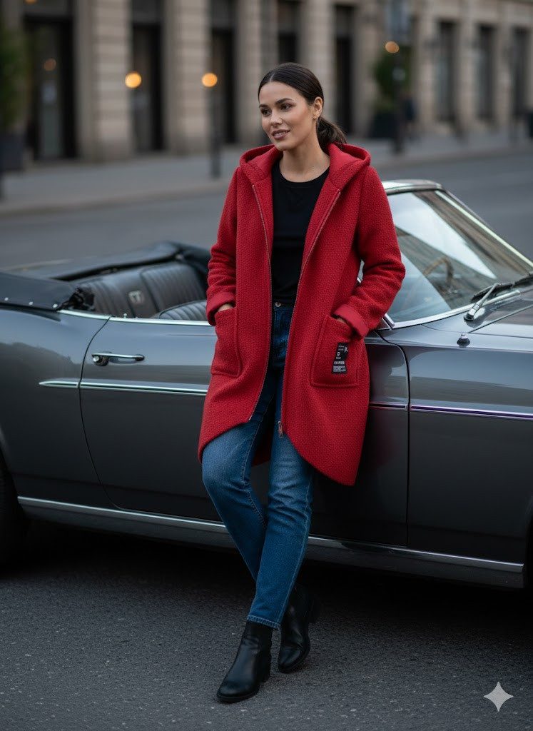 simaranda Bouclèjacke Damen Jacke 29503 38-44 Rot günstig online kaufen