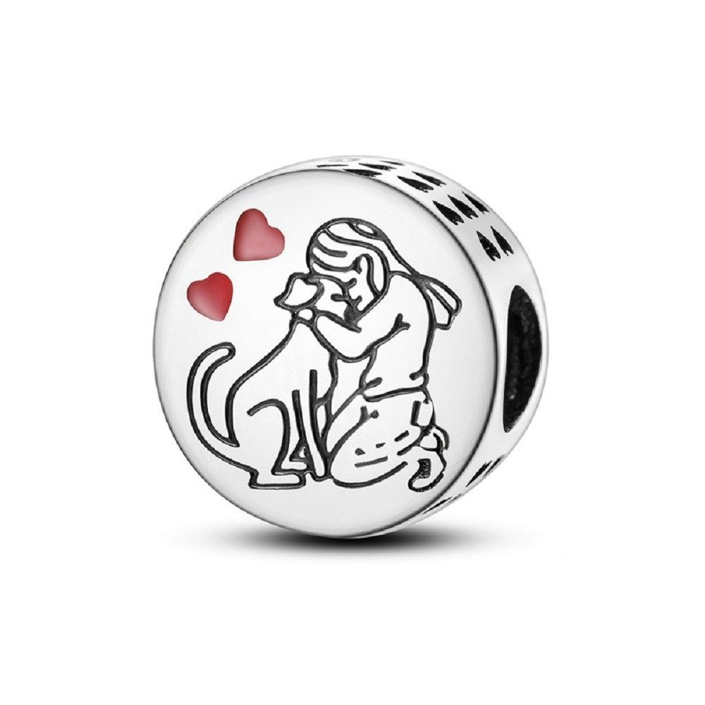 PANDACHARMS Bead Mein Hund und ich Charm für Charm Armband, 925er Sterling Silber