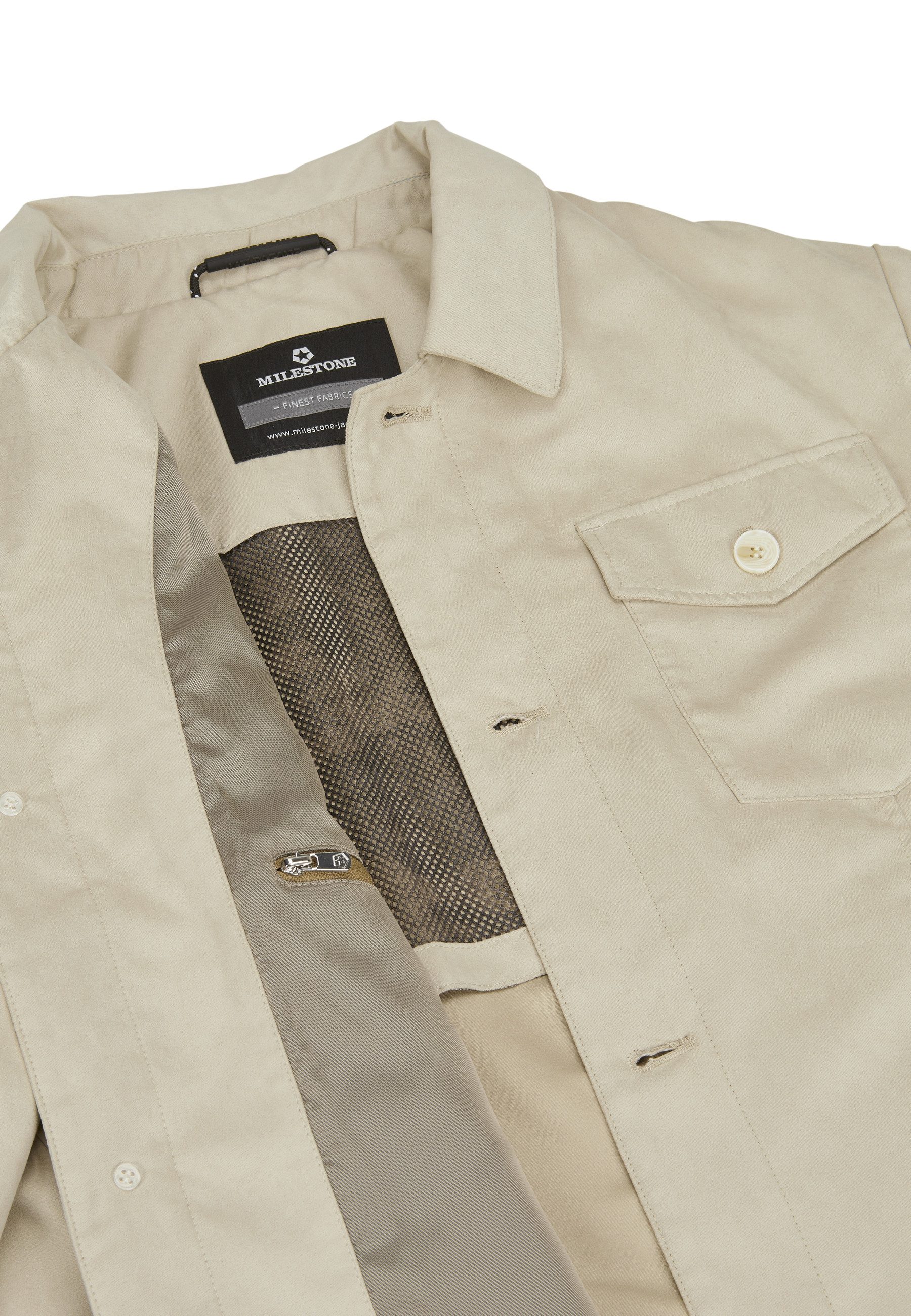 Milestone Hemdjacke MSDixon Herren Overshirt Übergangsjacke klassisch mit Logo Badge