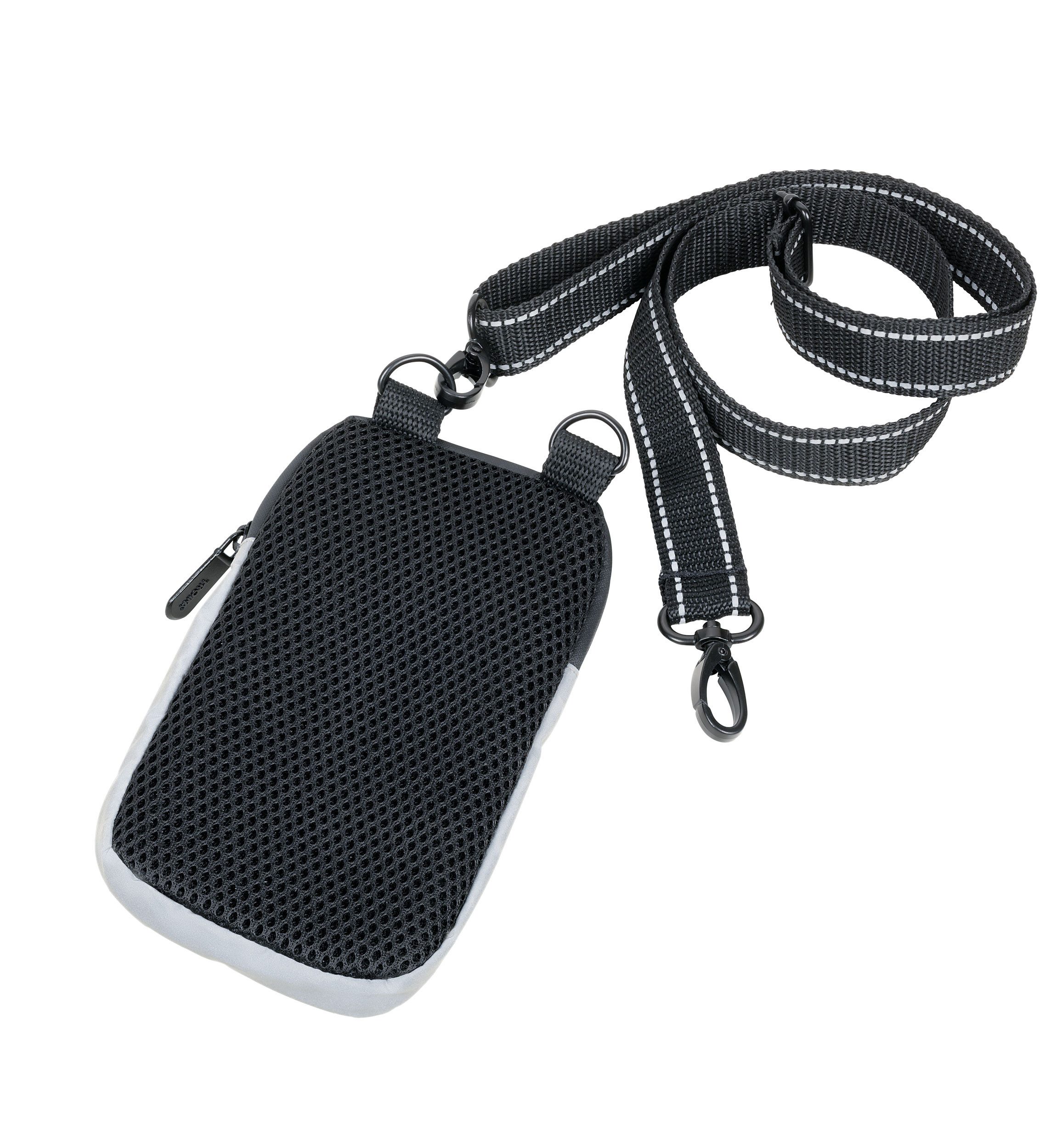 TROIKA Handytasche zum umhängen BLUE CYCLE SMARTBAG, 2 Fächer, verstellbarer Gurt, Textil-Hauptmaterial aus 100 % rPET, Kartenfach, Metallkarabiner – Bild 3 von 4