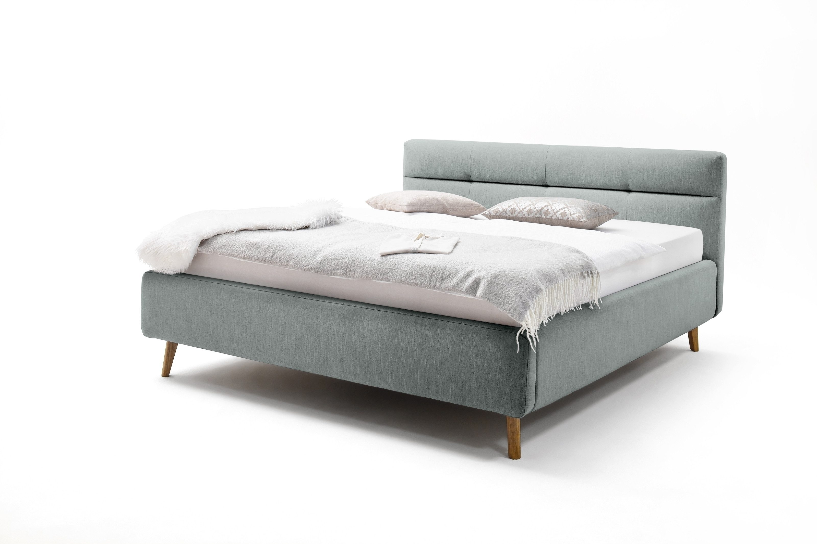 freiraum Polsterbett Lotte, Liegefläche 160x200cm, eisblau, Stellmaß: 181x105x222cm (BxHxT)