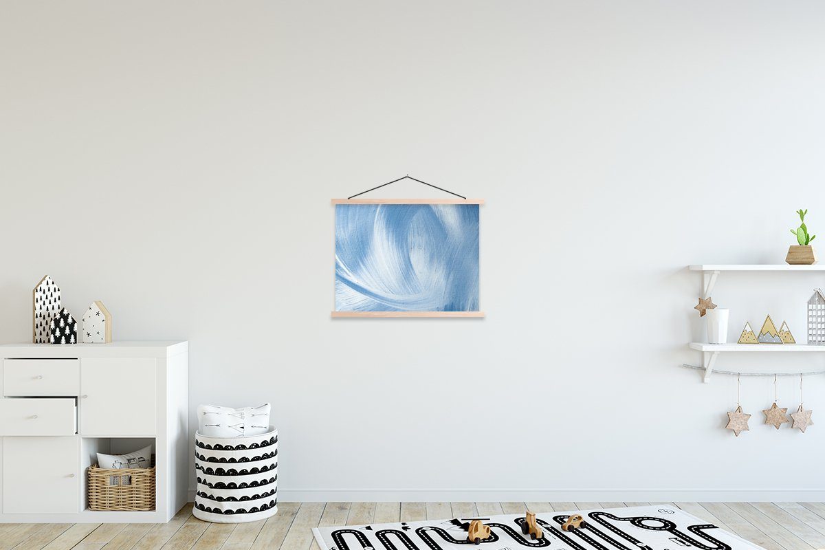 Bilderleiste, Magnetisch Blau Textilposter MuchoWow Wohnzimmer, Gestaltung, für Posterleiste, Poster - Acrylfarbe St), - (1