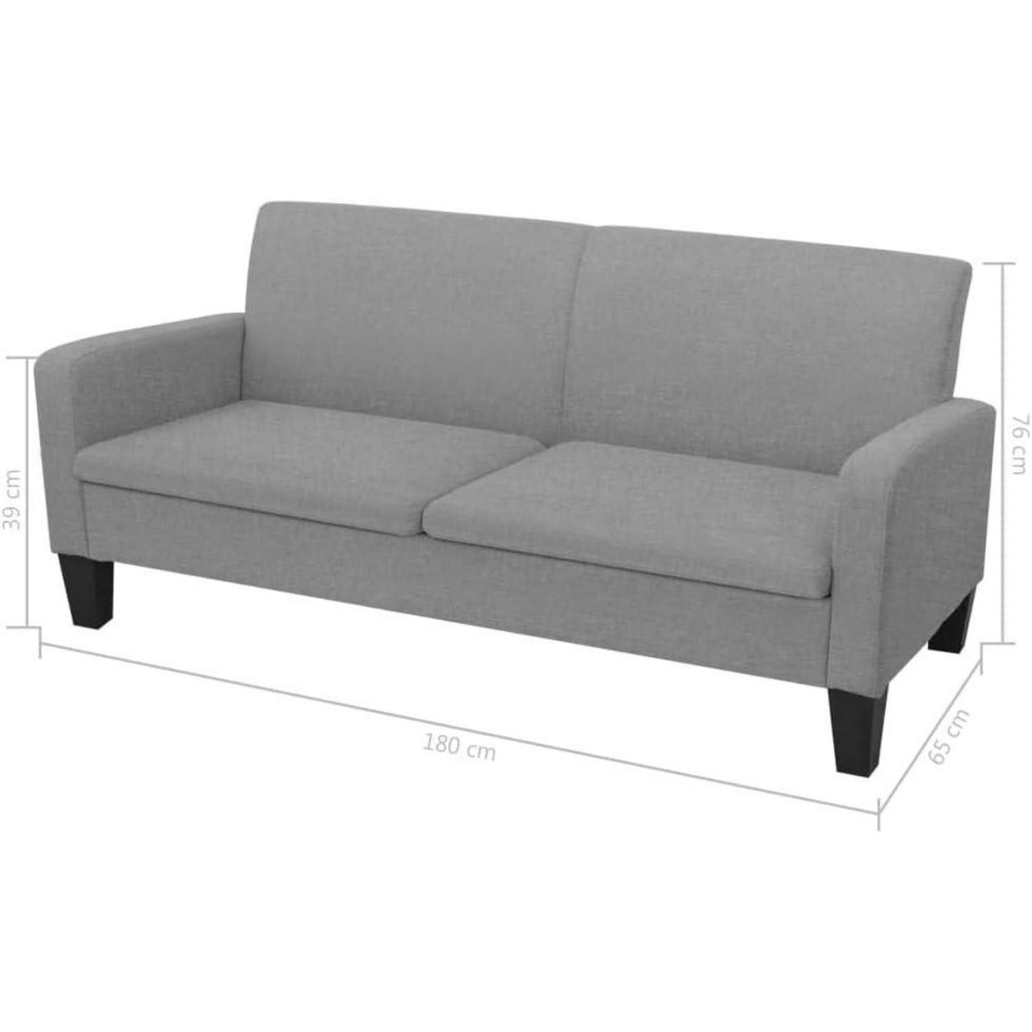 LuxusKollektion Sofa Sofagarnitur 2tlg Stoff Wurfkissen 180+135 x 65 x 76 cm Hellgrau