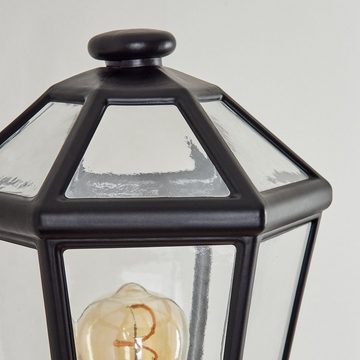 hofstein Außen-Wandleuchte Wandlampe mit Bewegungsmelder aus Metall/Glas in Schwarz/Klar, ohne Leuchtmittel, Wandleuchte, Außenleuchte für Terrasse/Veranda, E27