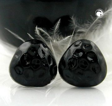 unbespielt Paar Ohrclips Modeschmuck Ohrringe schwarz gehämmert Kunststoff 14 mm kl. Schmuckbox, Modeschmuck für Damen