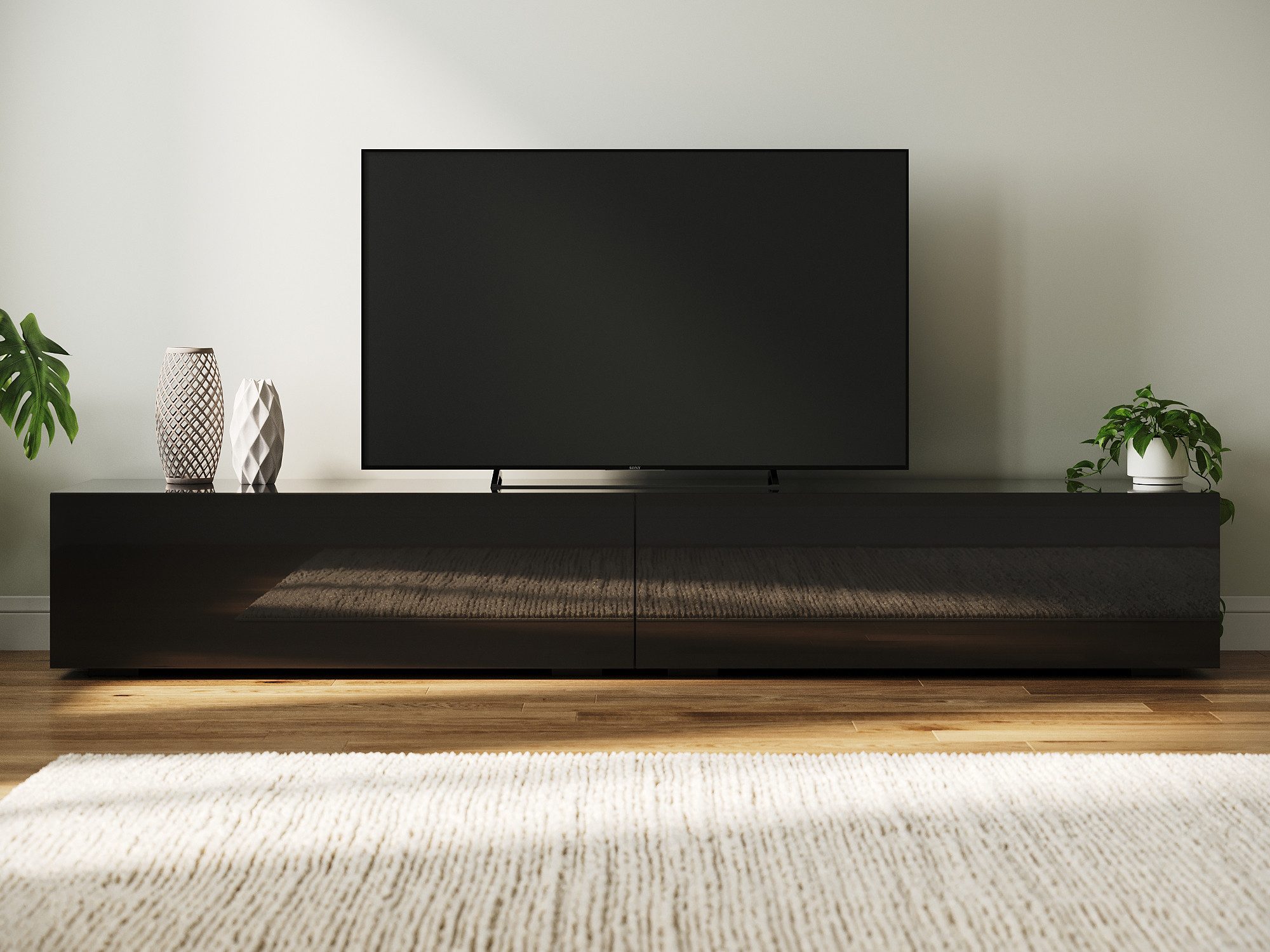 SONNI Lowboard Lowboard 200cm TV-Schrank hängend oder stehend Fernsehertisch, TV-Schränke, fernseher schrank für wohnzimmer