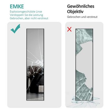 EMKE Standspiegel EMKE Standspiegel 160x40cm Ganzkörperspiegel mit Rahmen, HD Groß Ganzkörperspiegel mit Haken, Rechteckiger Hochspiegel