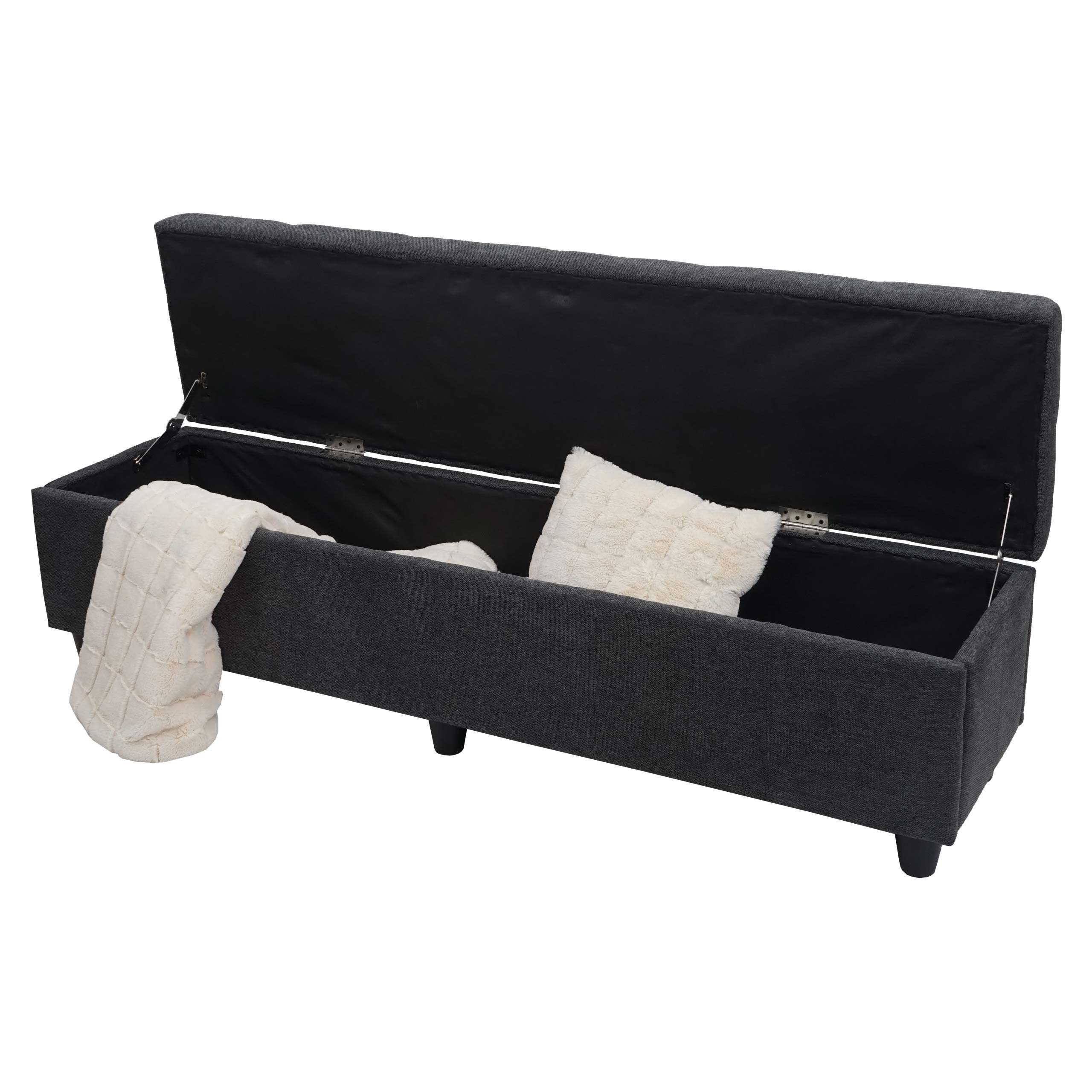 MCW Truhe Kriens-XXL-Stoff, Staufach, Stabiler Stand, Aufklappbarer Deckel, Als Sitzbank nutzbar