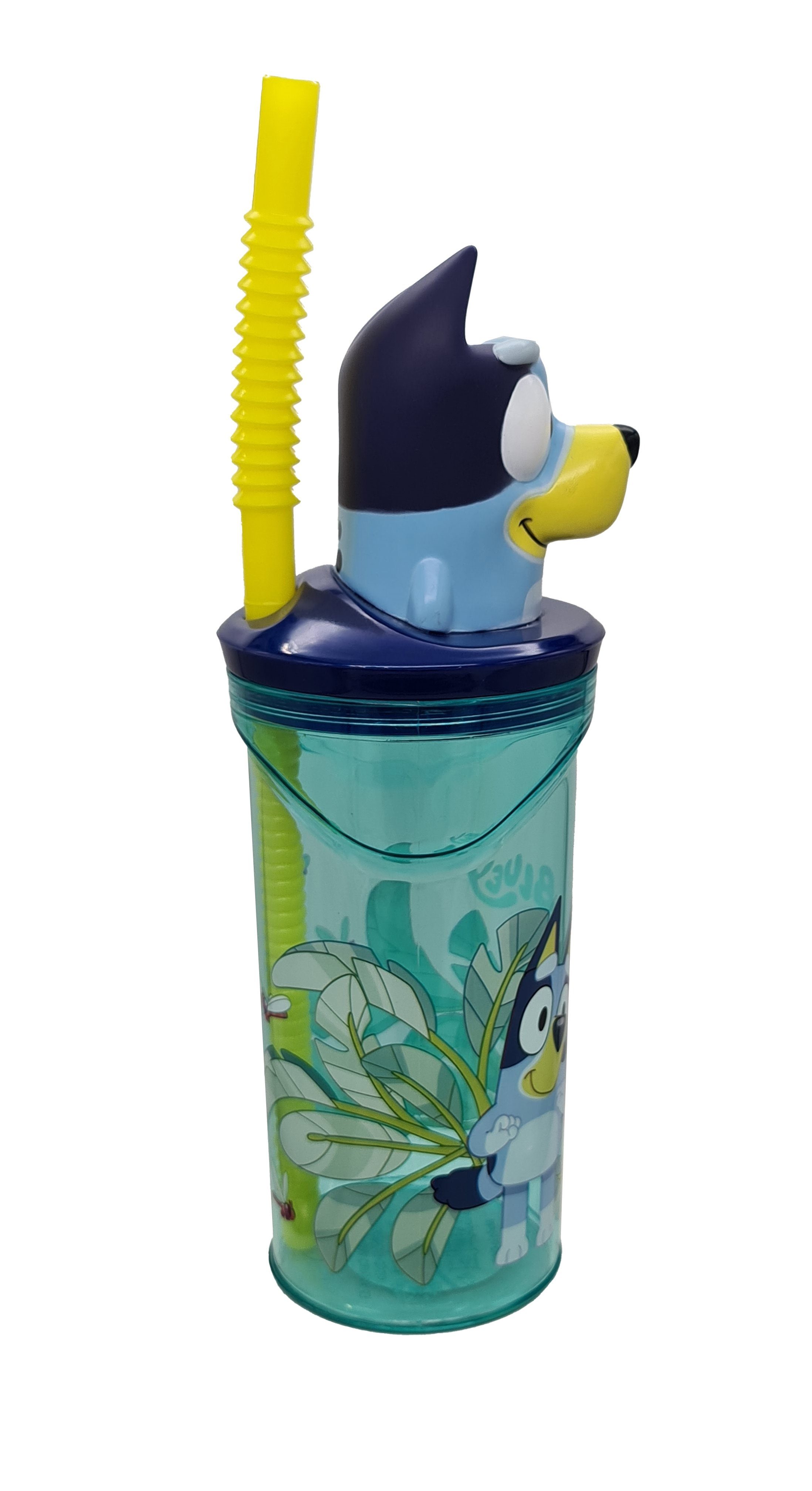 Bluey Kinderbecher Bluey 3D Deckel Kinder Trinkbecher Becher mit integriertem Halm 360 ml, BPA-Frei