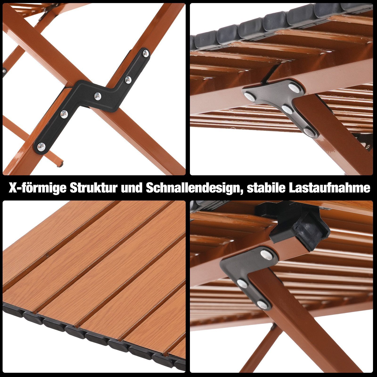CITYSPORTS Campingtisch Campingtisch Klappbar, Klapptisch Ultra Leichte, Falttisch Tragbar, Faltbar Camping Table Outdoortisch Groß, 120x60x44cm